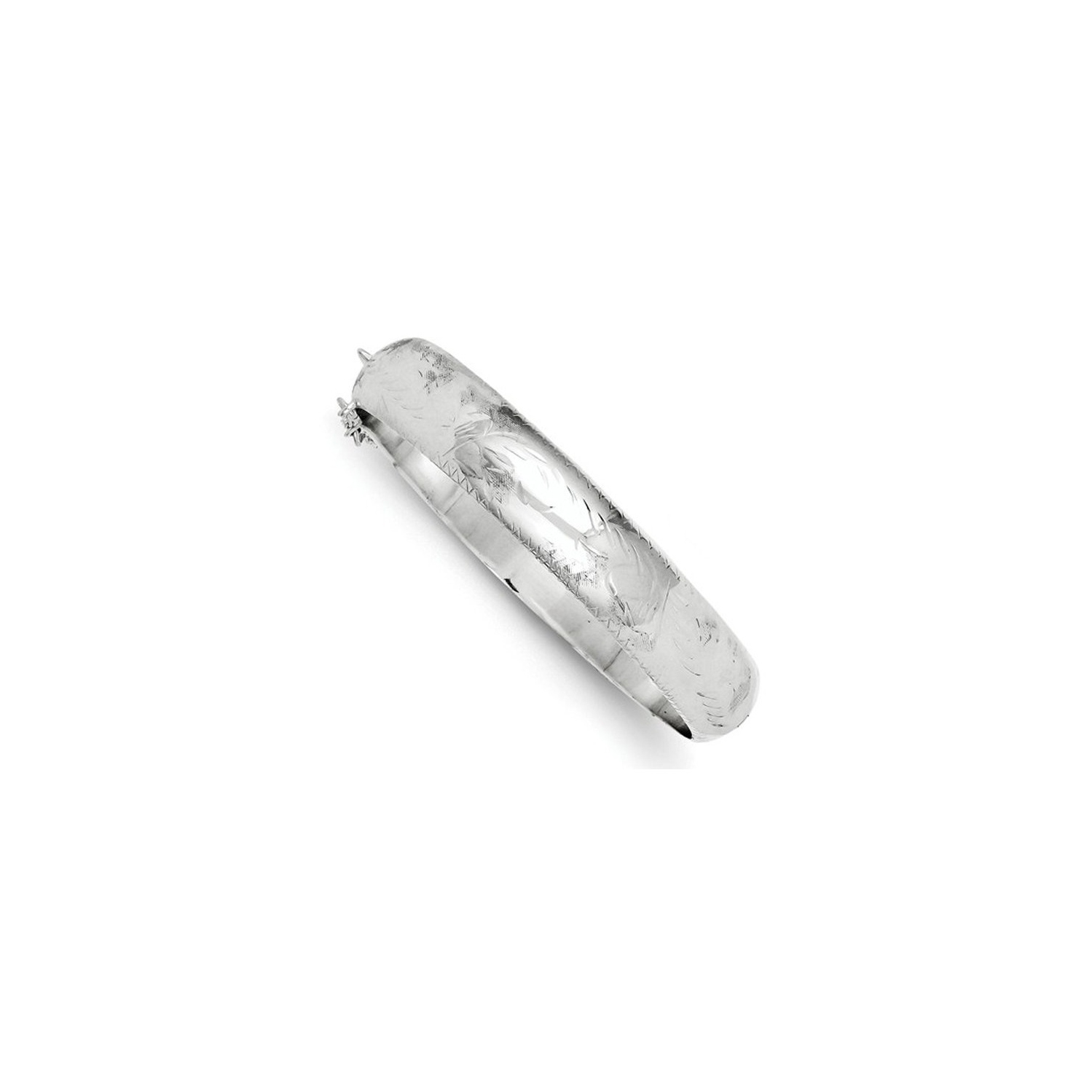 Bracelet à charnière fantaisie en argent sterling plaqué rhodium