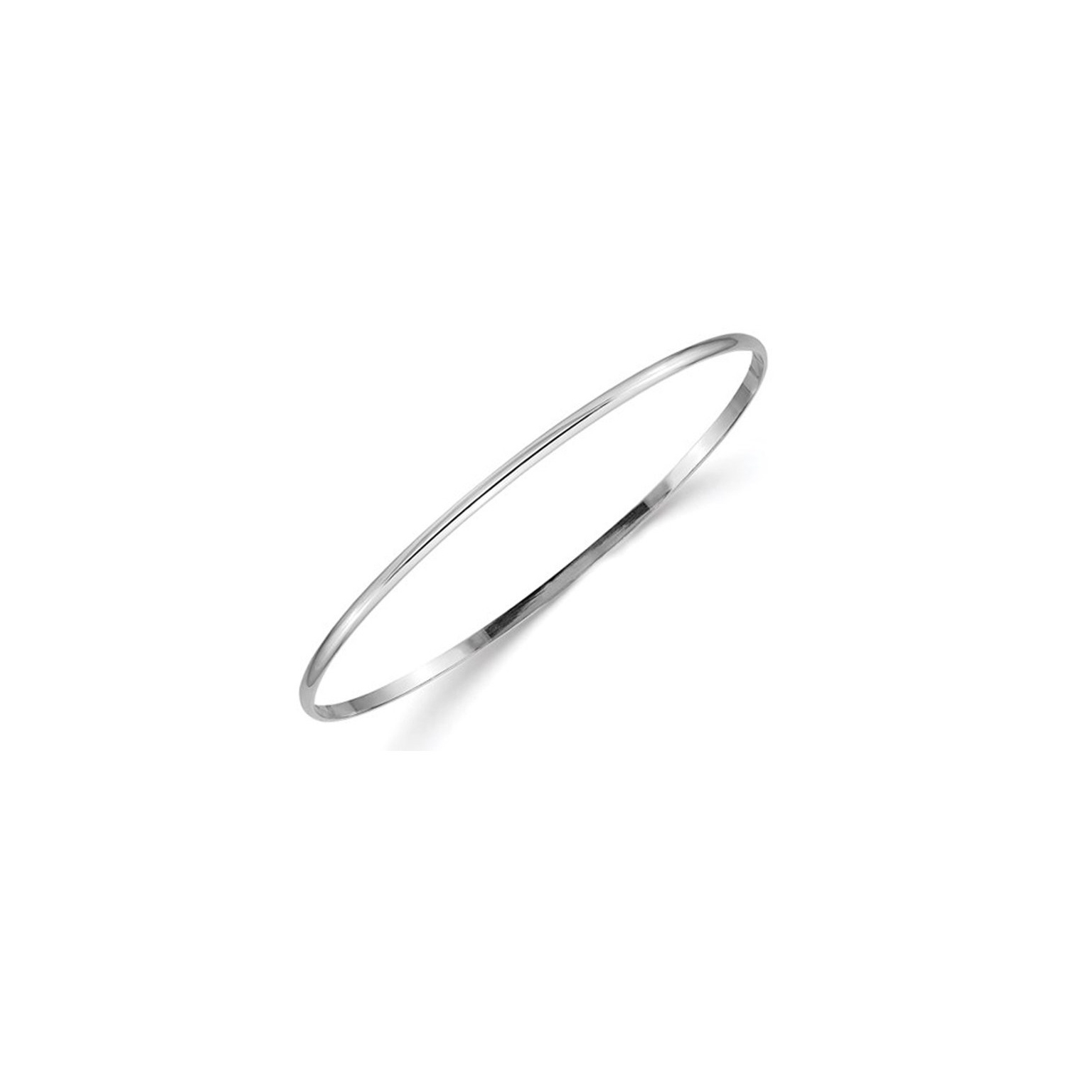 Bracelet demi-rond poli en or blanc 14 ct