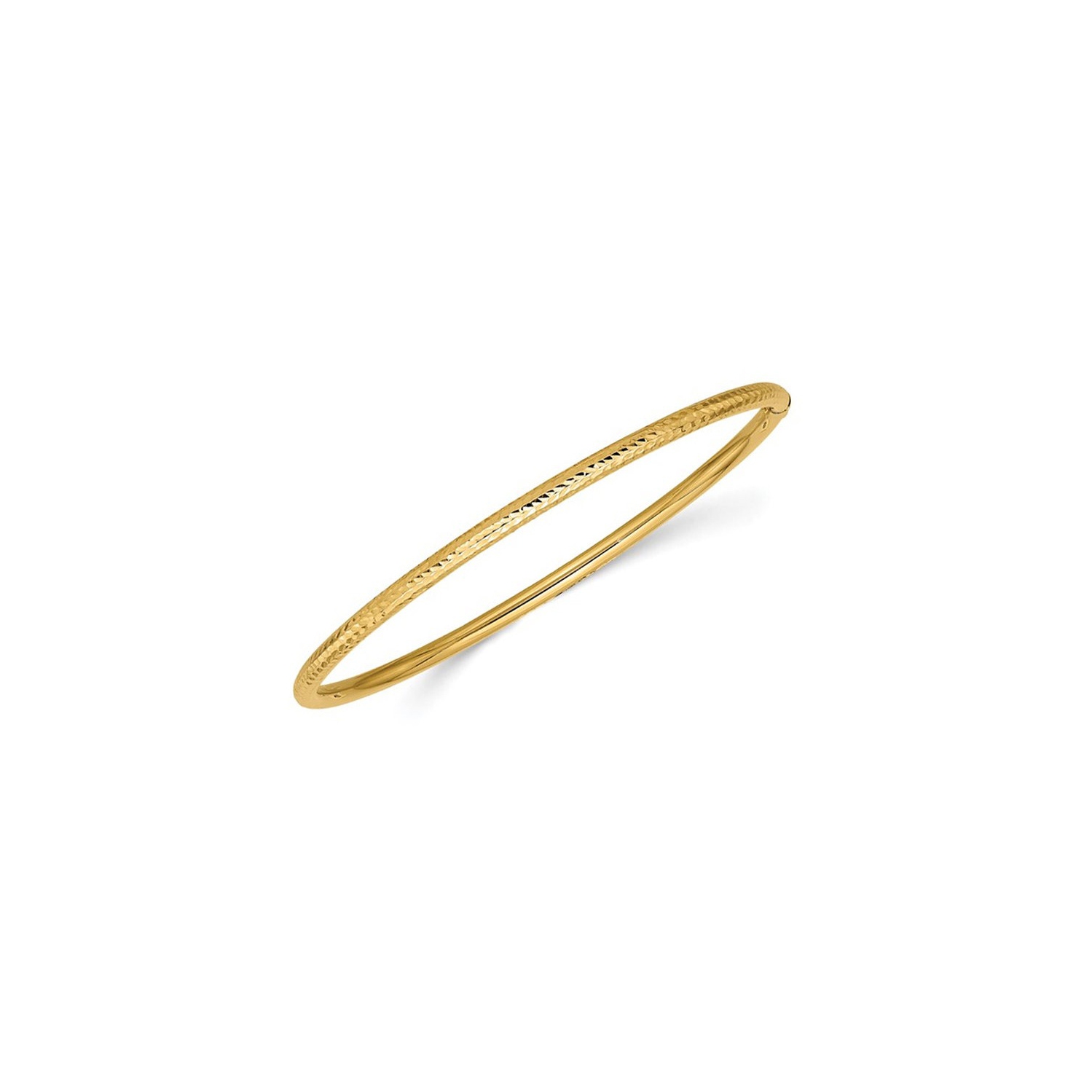 Bracelet à enfiler en or jaune 14K ct à taille diamant