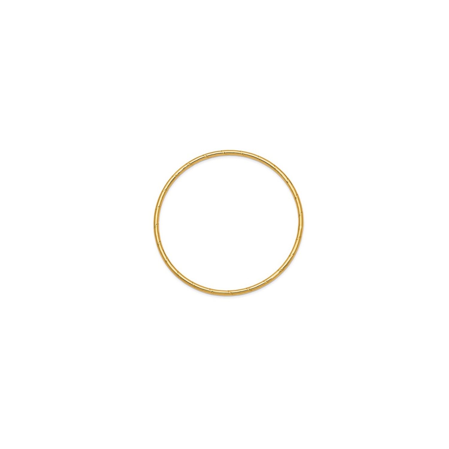 14K Yellow Gold Grooved Slip On Bangle