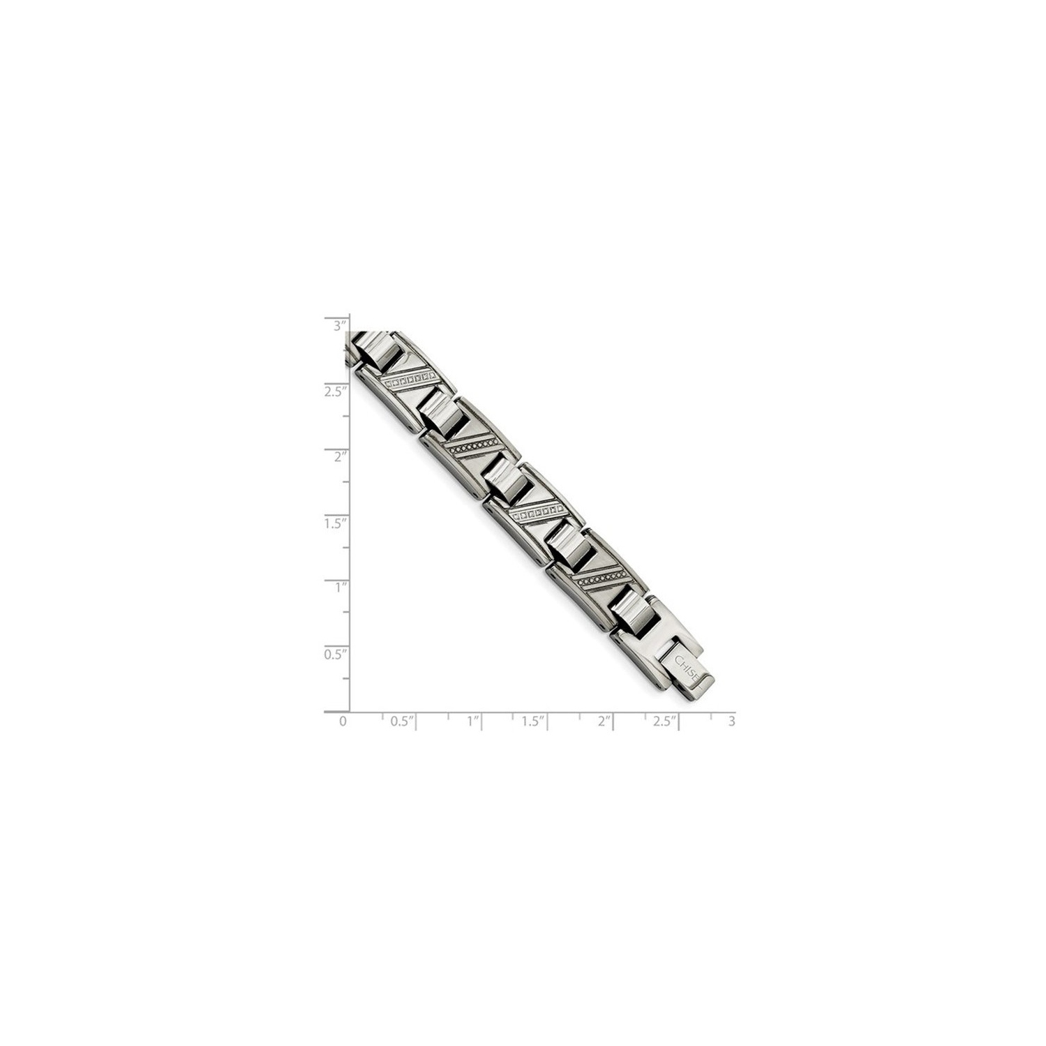 Bracelet en acier inoxydable Mens avec diamants d'accent