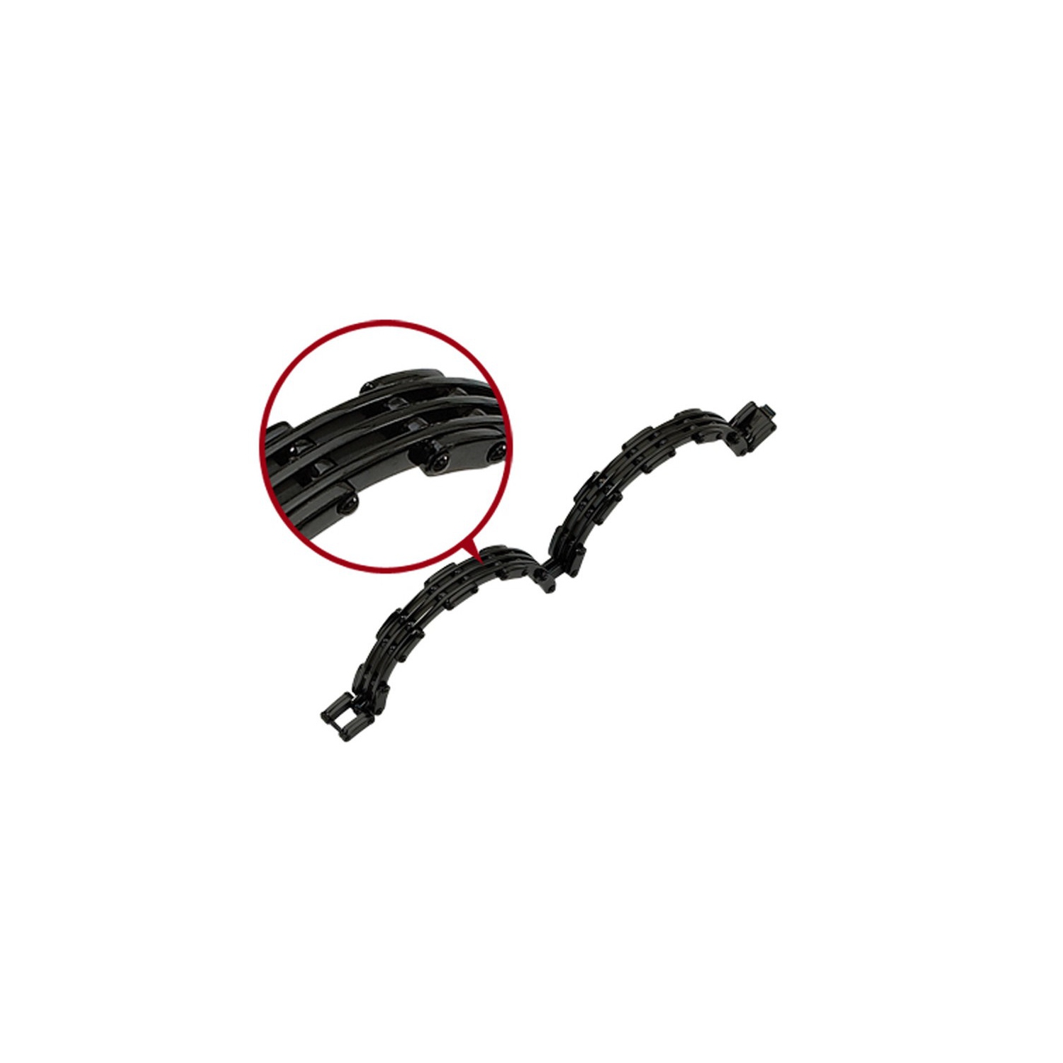 Bracelet homme en acier inoxydable avec placage noir, 8.50 po