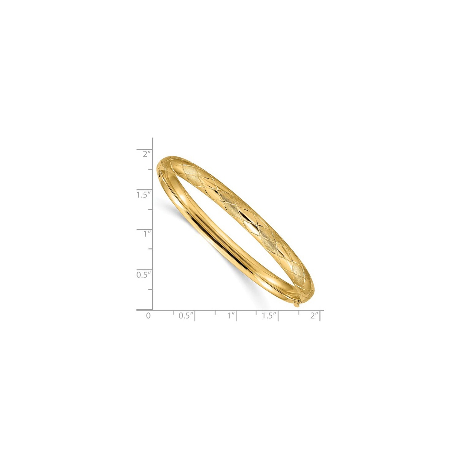 Bracelet à charnière satiné et à taille diamant en or jaune 14K ct