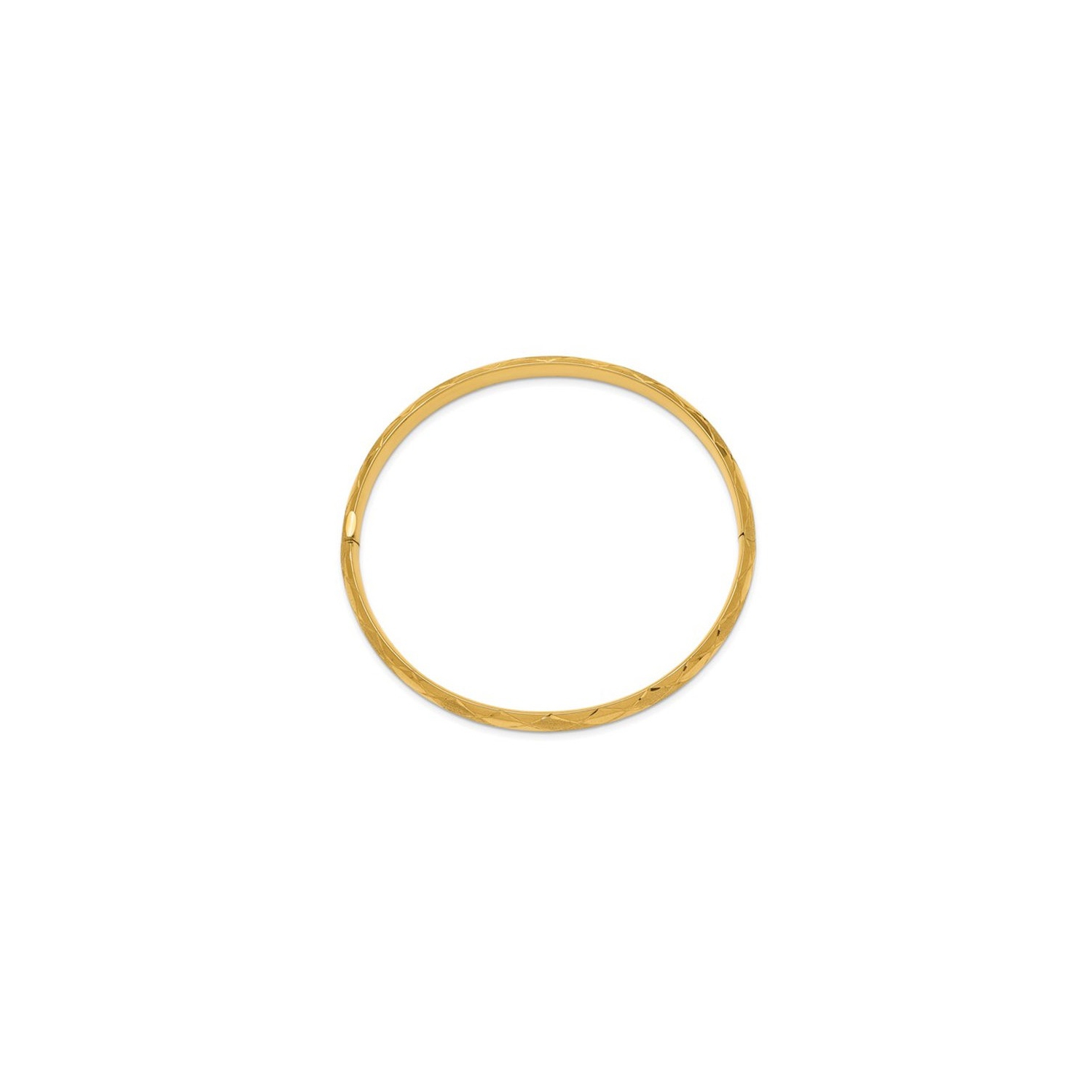 Bracelet à charnière satiné et à taille diamant en or jaune 14K ct