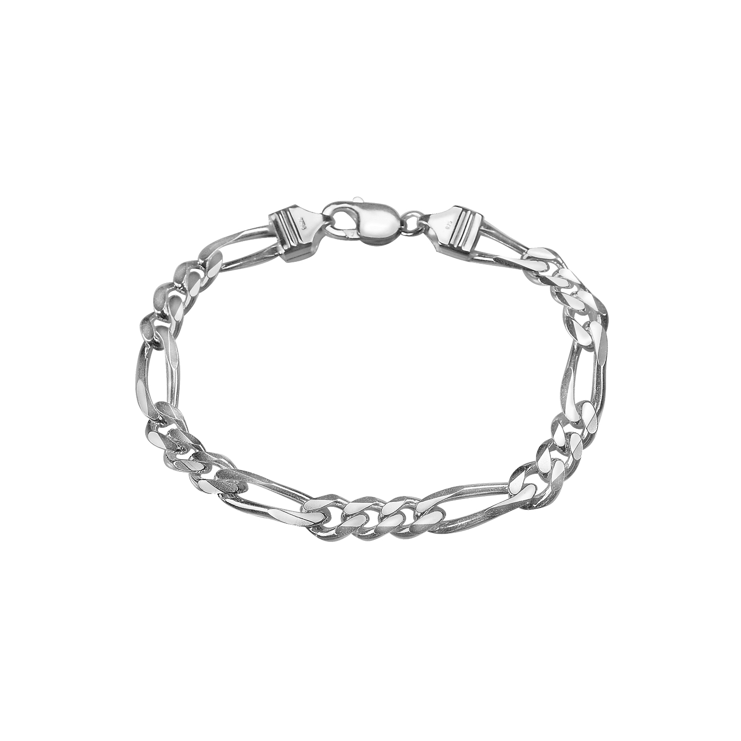Bracelet homme chaîne Figaro 8 po en argent sterling