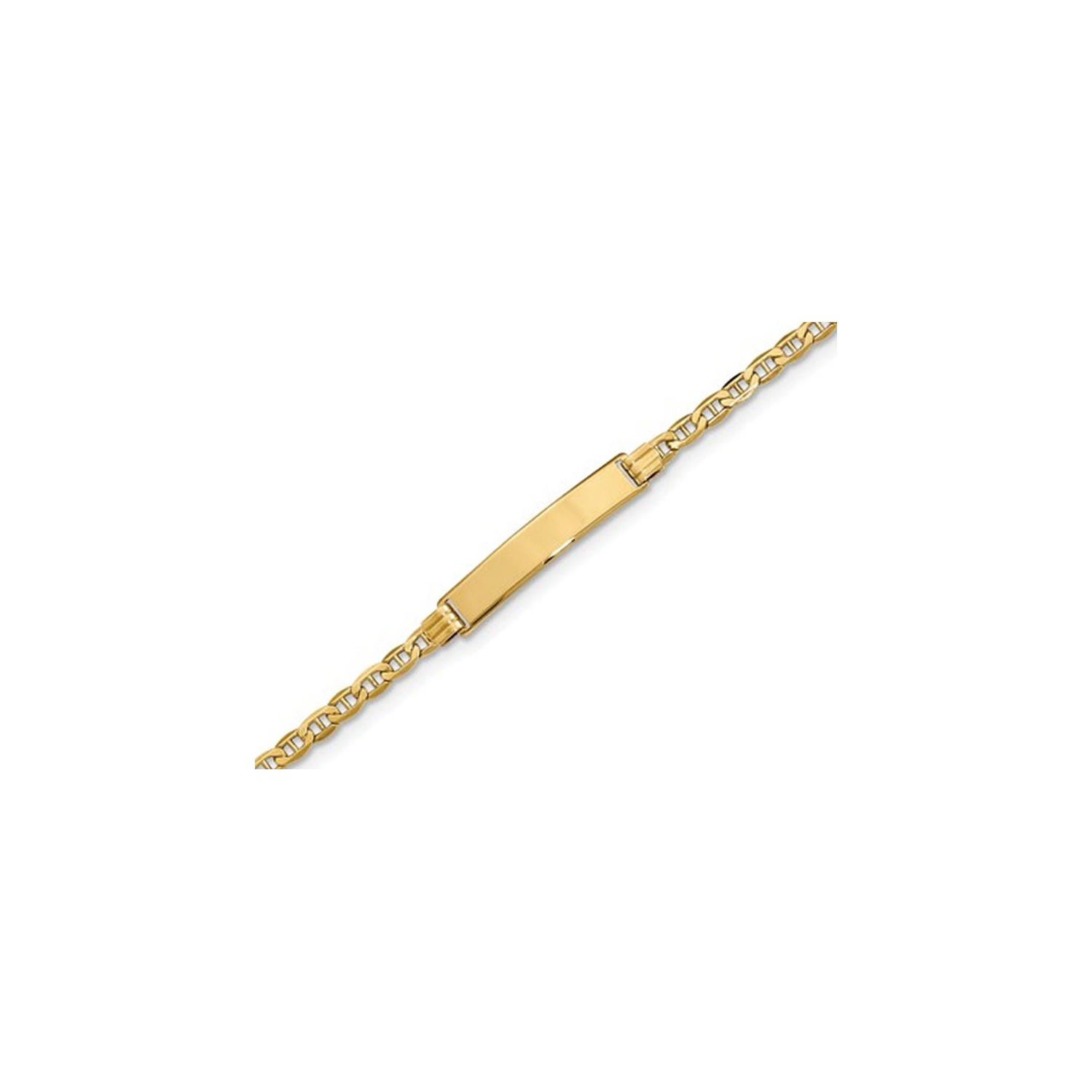 Bracelet d'identité à graver en or jaune 14K ct de 7 po