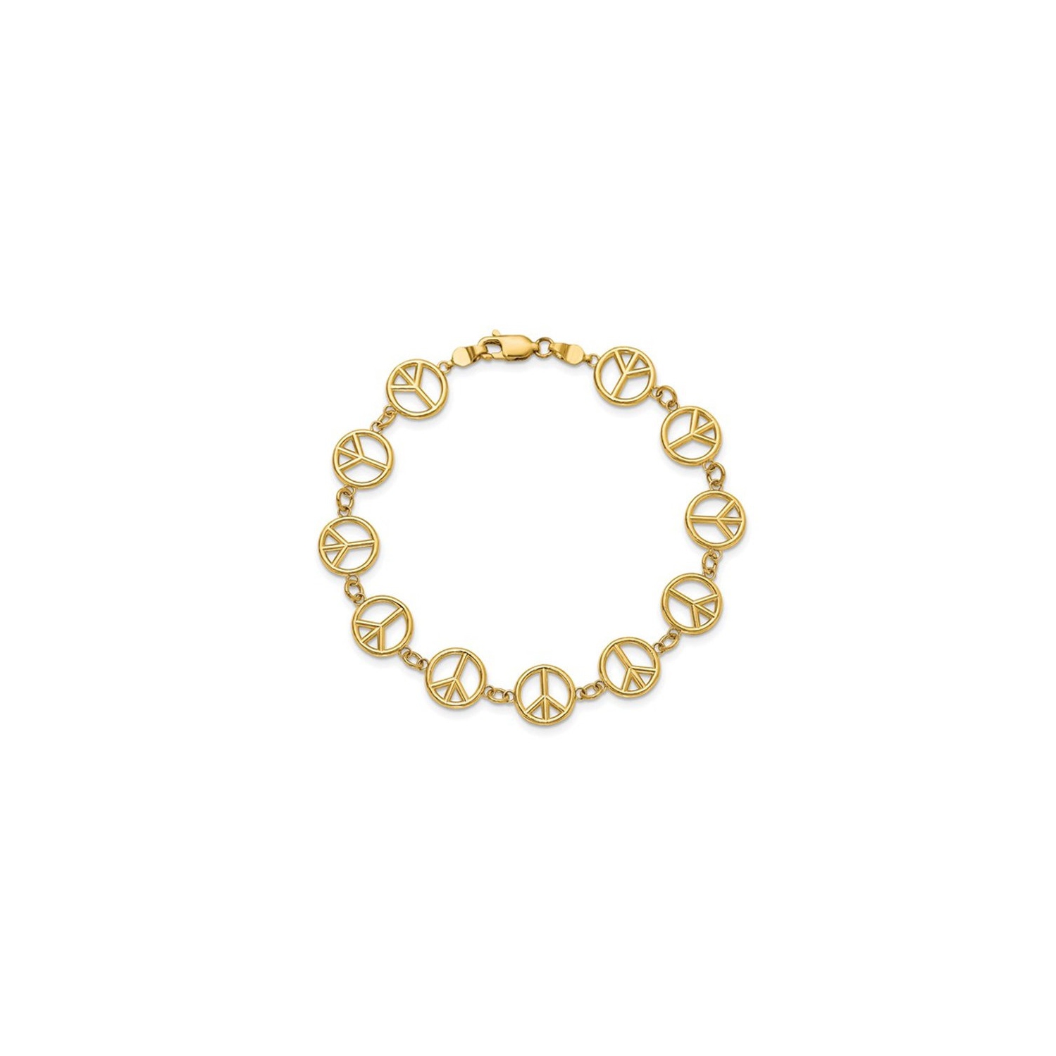 Bracelet signe de la paix en or jaune 14 ct