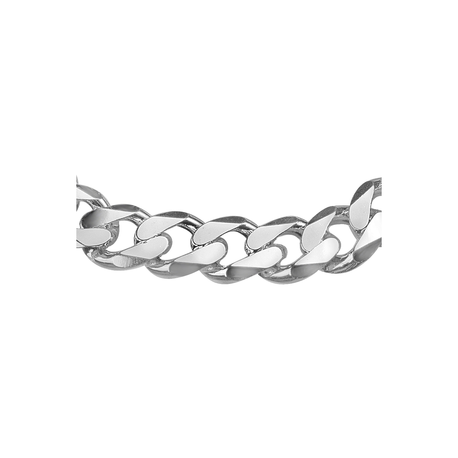 Bracelet homme à chaînes gourmette 9 po en argent sterling 10 mm