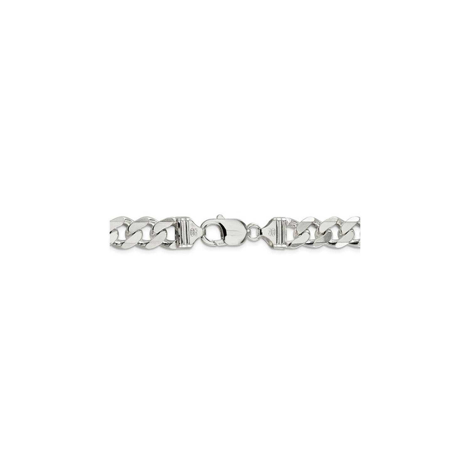 Bracelet homme à chaînes gourmette 9 po en argent sterling 10 mm