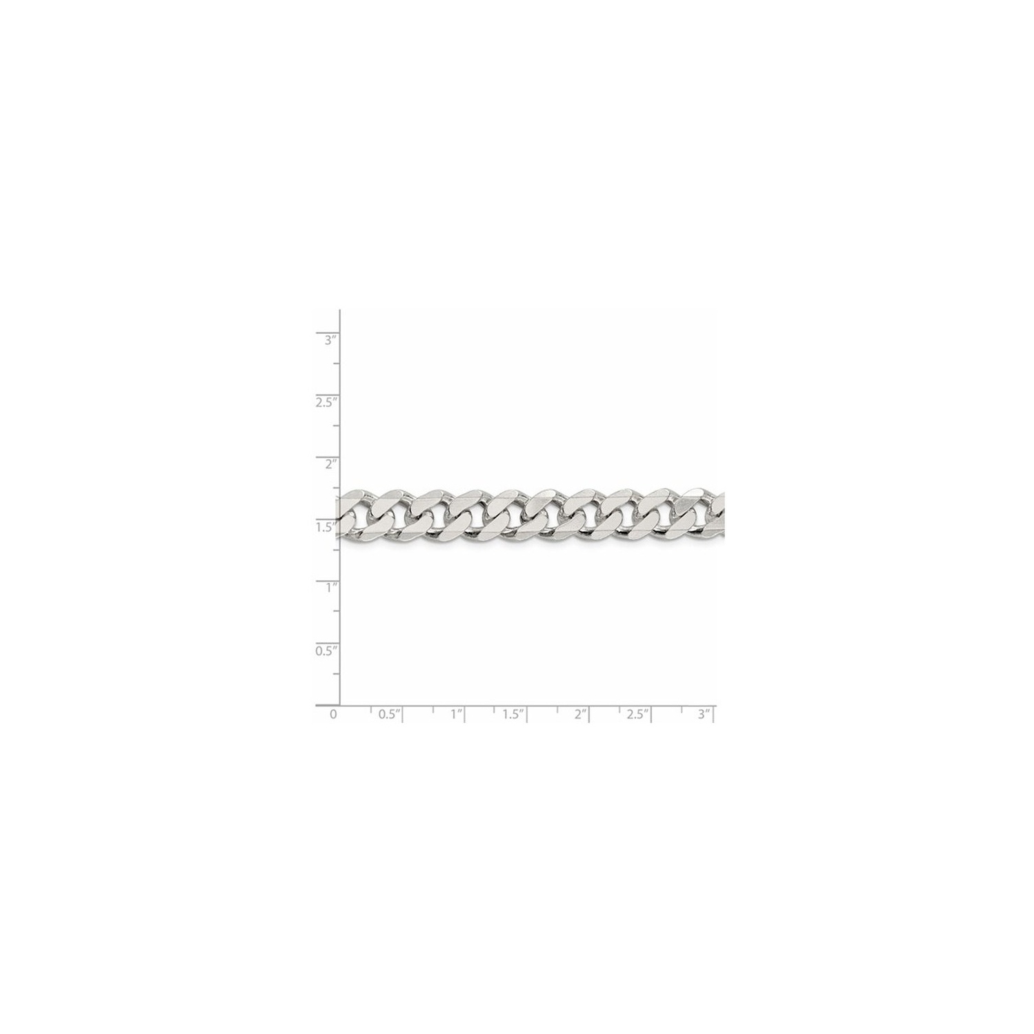 Bracelet homme à chaînes gourmette 9 po en argent sterling 10 mm