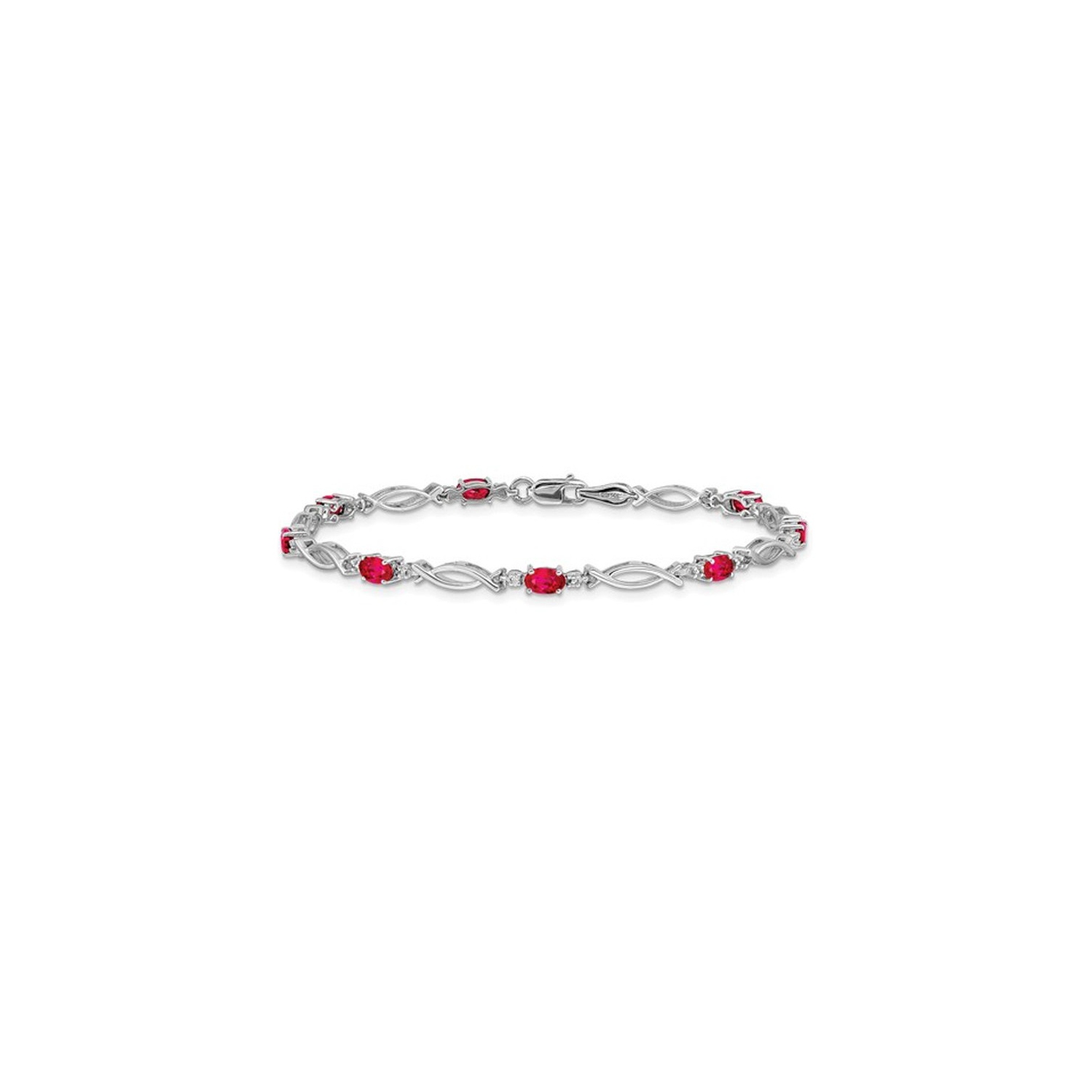 Bracelet en or blanc 14 ct avec rubis naturel de 2.55 ct