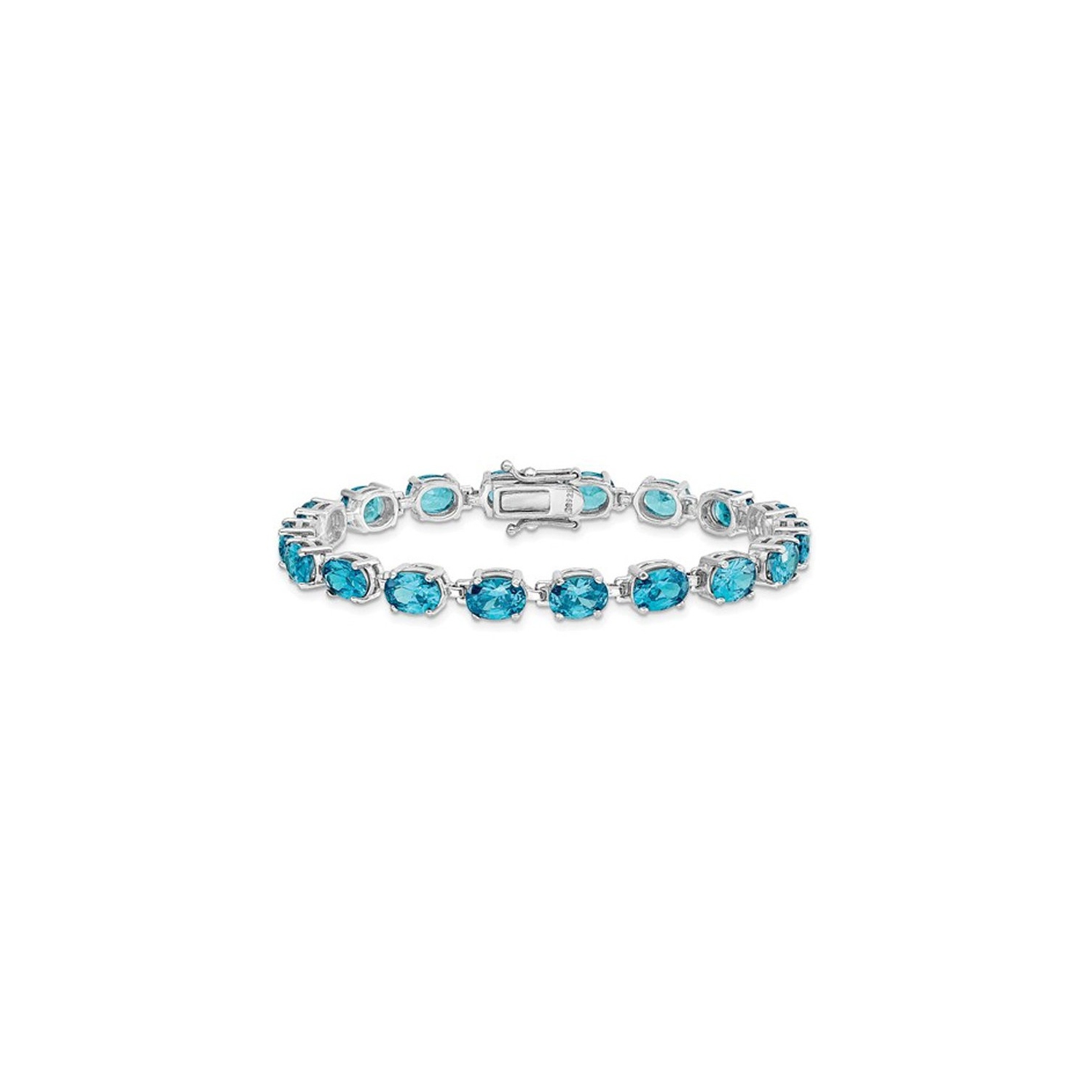 Bracelet de topaze bleu naturel 4.75 carat en argent sterling