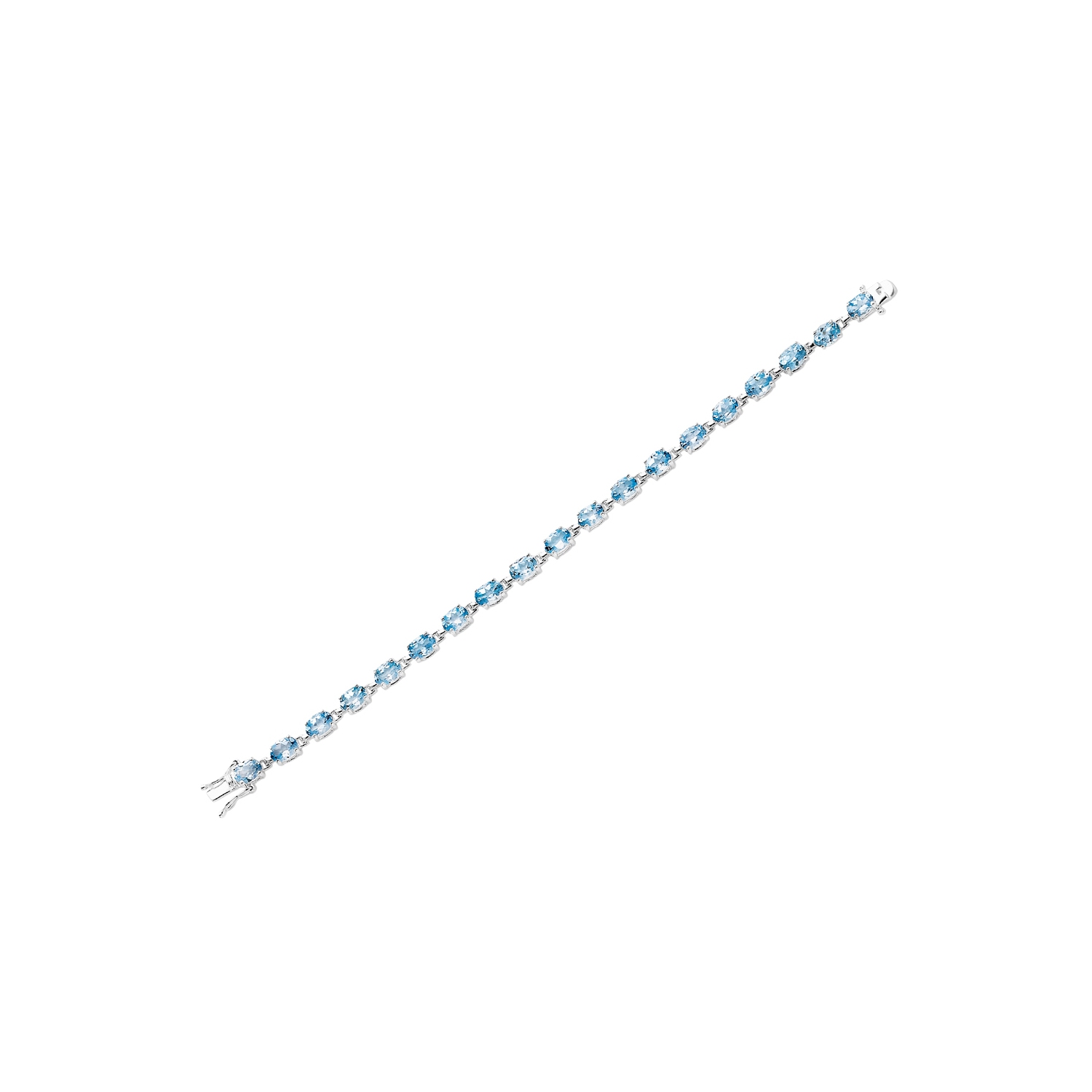 Bracelet de topaze bleu naturel 4.75 carat en argent sterling