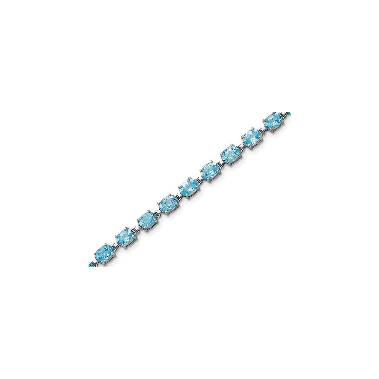 Bracelet de topaze bleu naturel 4.75 carat en argent sterling