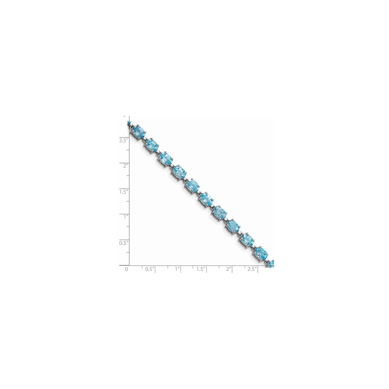 Bracelet de topaze bleu naturel 4.75 carat en argent sterling