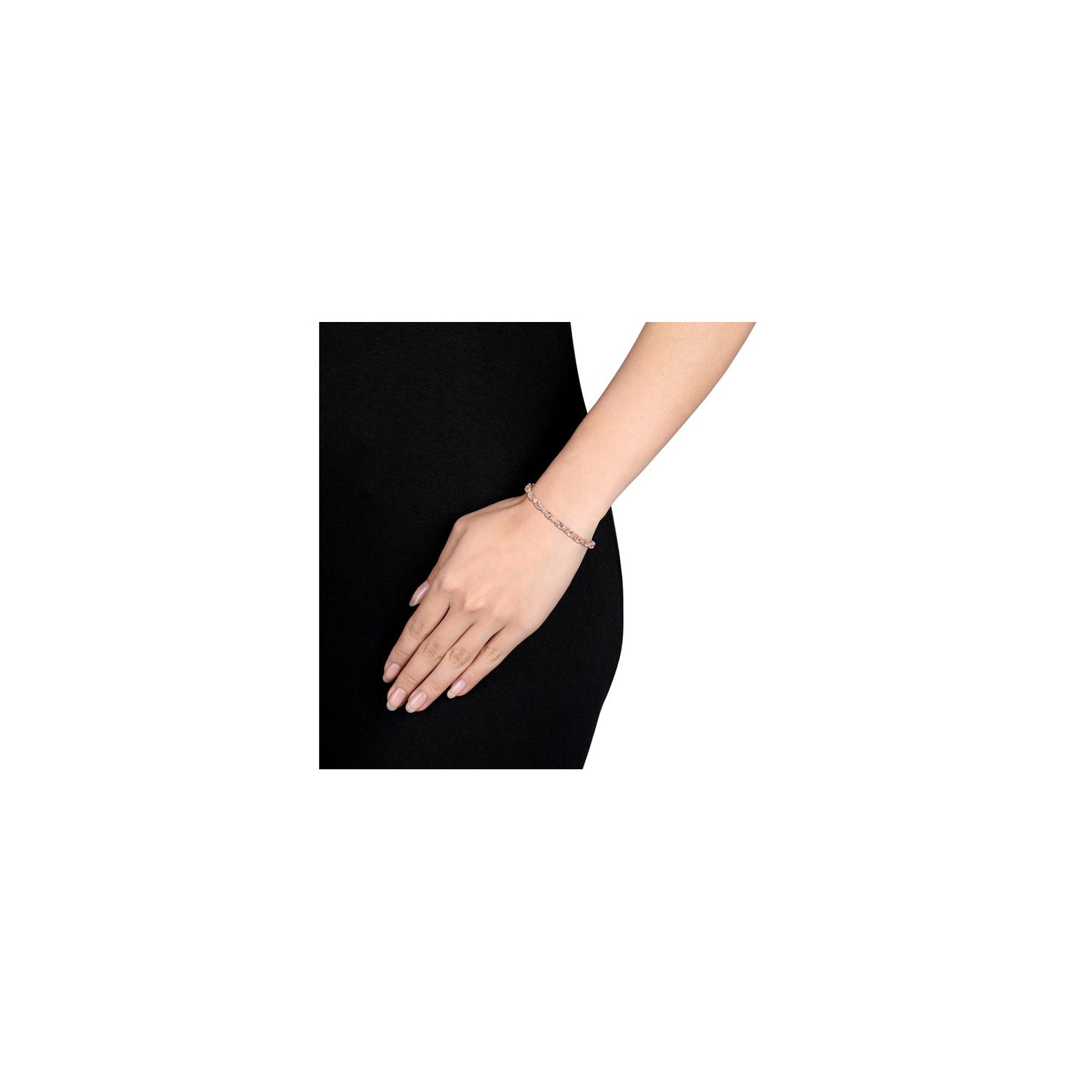 Bracelet en argent sterling plaqué rose avec faux morganite 9.00 ct