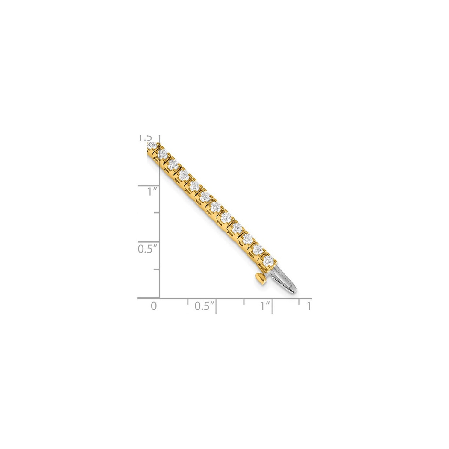 Bracelet tennis en or jaune 14K ct avec diamants d'un poids total de VS2 à SI1 ct d'2,85 carat