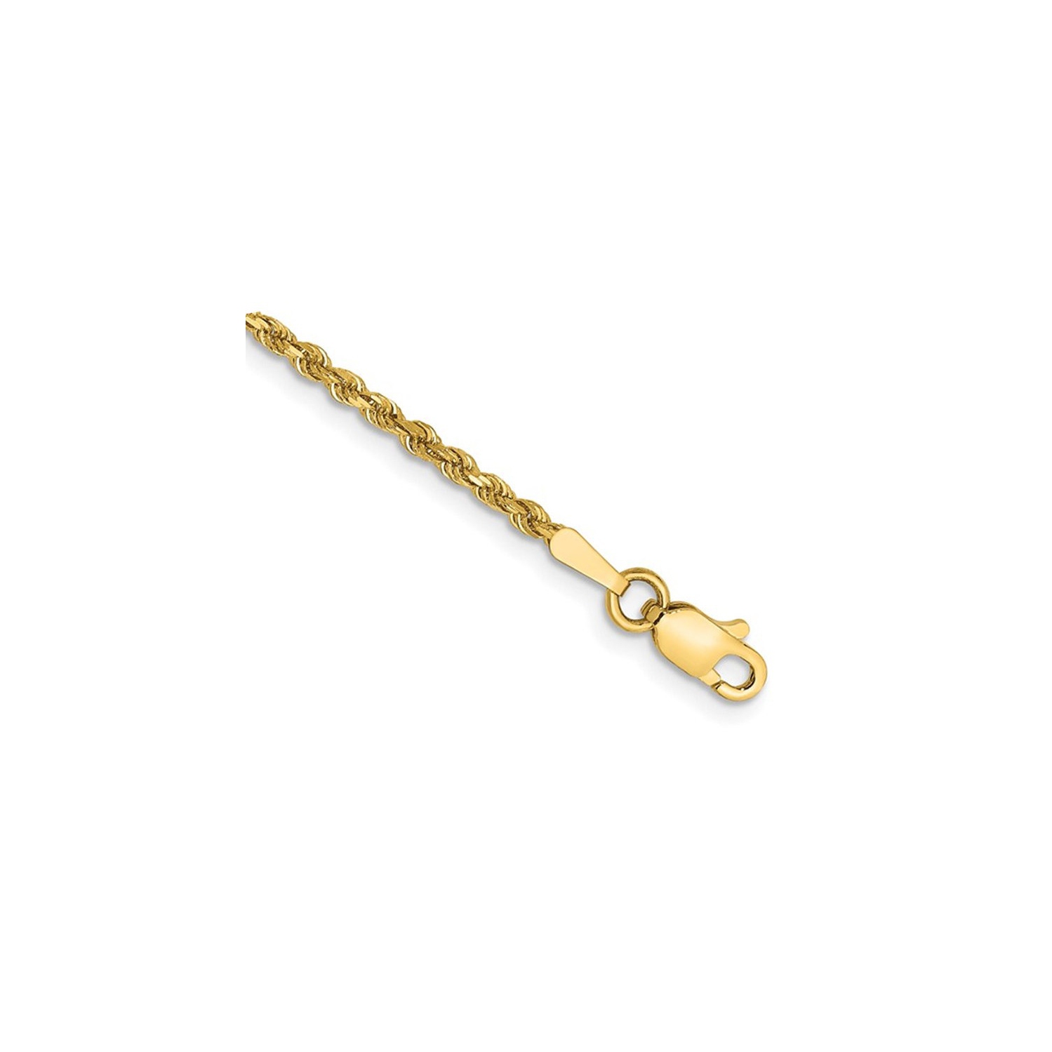 Bracelet en chaîne torsadée en or jaune 14 ct de 7 po à taille diamant
