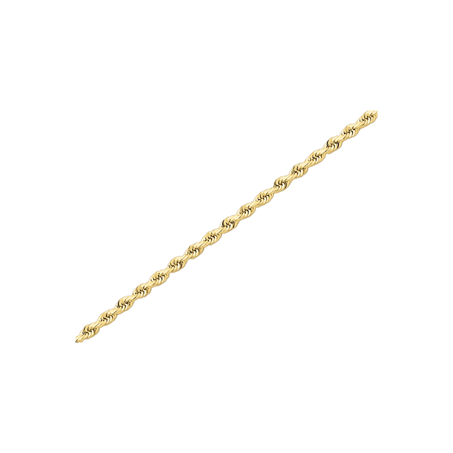 Bracelet en chaîne torsadée en or jaune 14 ct de 7 po à taille diamant