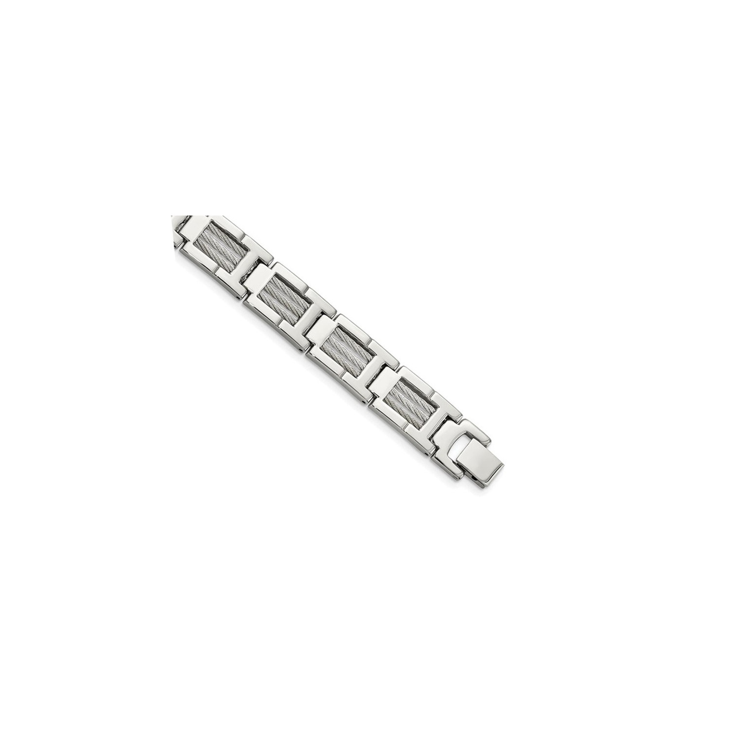 Stainless Steel Mens Cable Bracelet 8.5 Inches