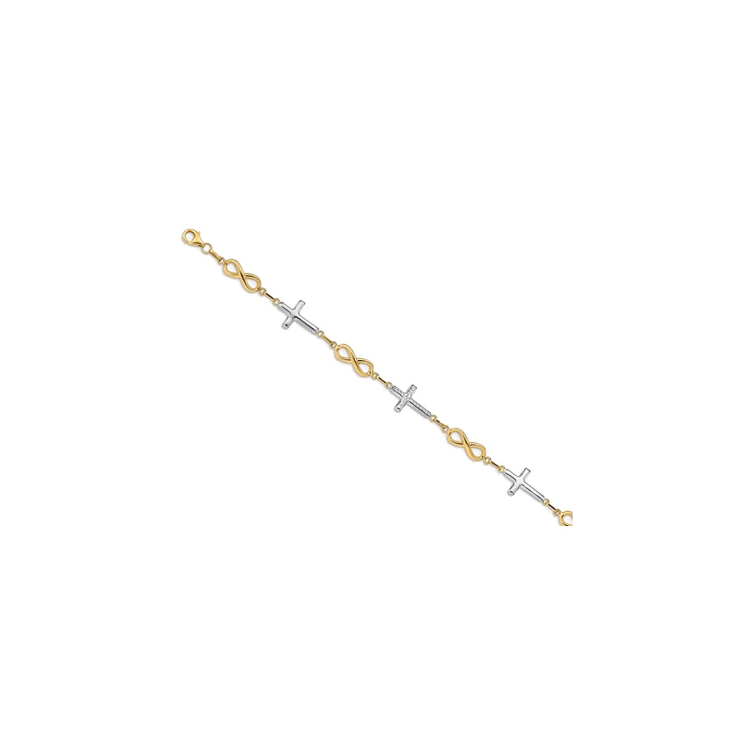 Bracelet infini en or jaune et blanc 14 ct