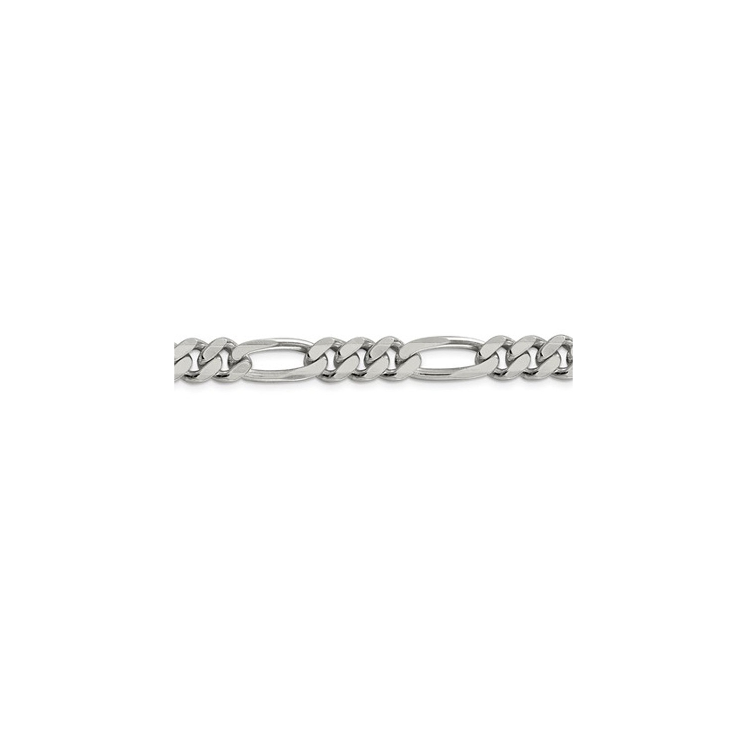 Mens Bracelet Figaro Chain 9 Inches in Sterling Silver