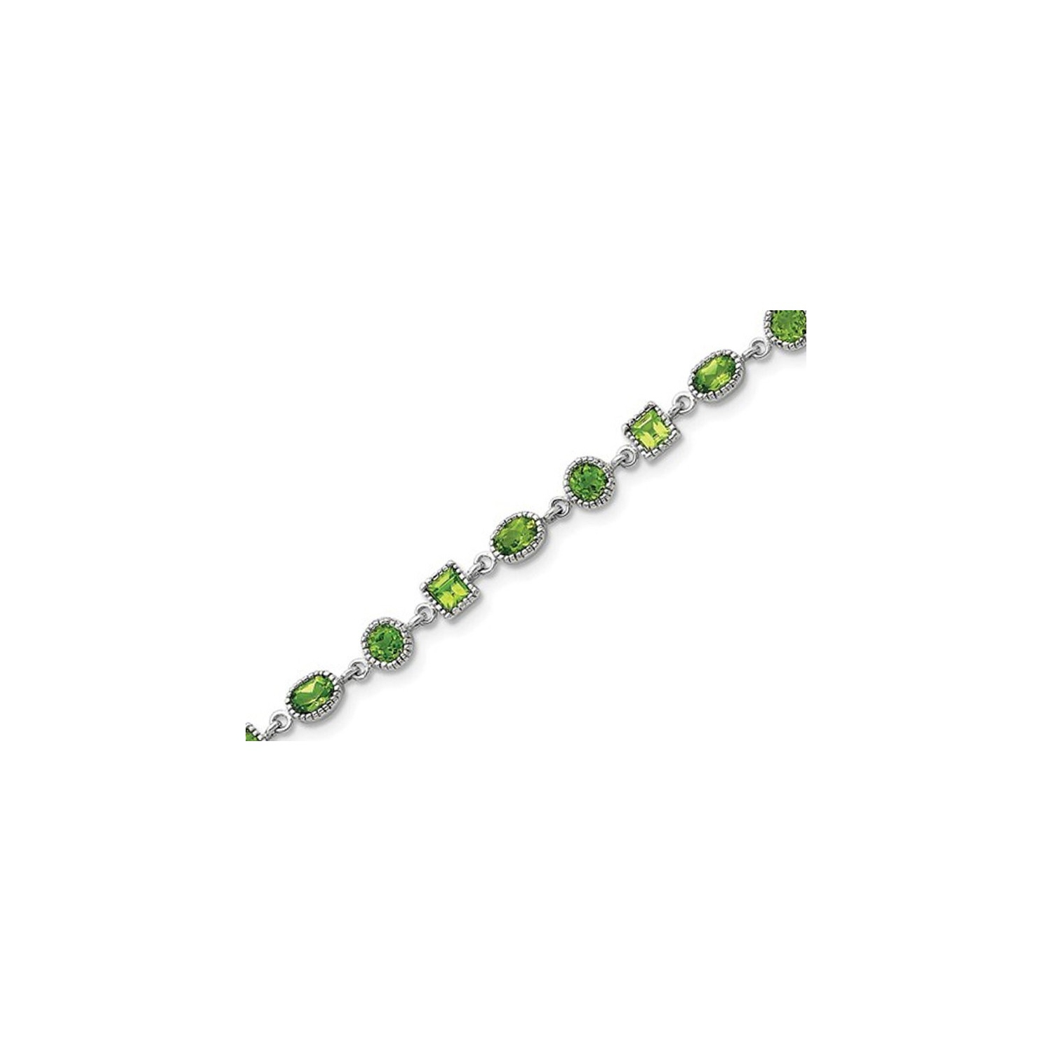 Bracelet de peridot vert naturel 7,20 carat en argent sterling