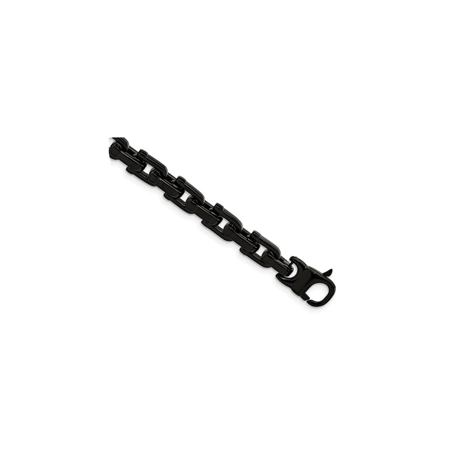 Bracelet homme en acier inoxydable, plaqué noir, 8,5 po