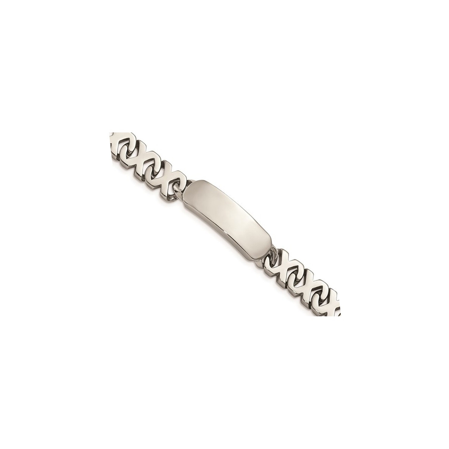 Bracelet d'identification polie à Infinity Link Acier inoxydable 8,25 pouces
