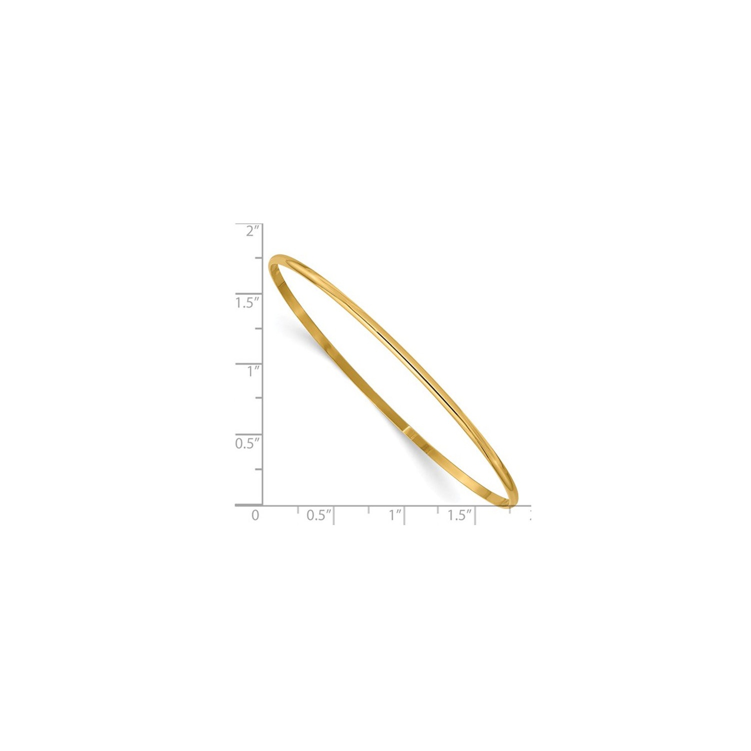 Bracelet demi-rond poli en or jaune 14 ct à enfiler