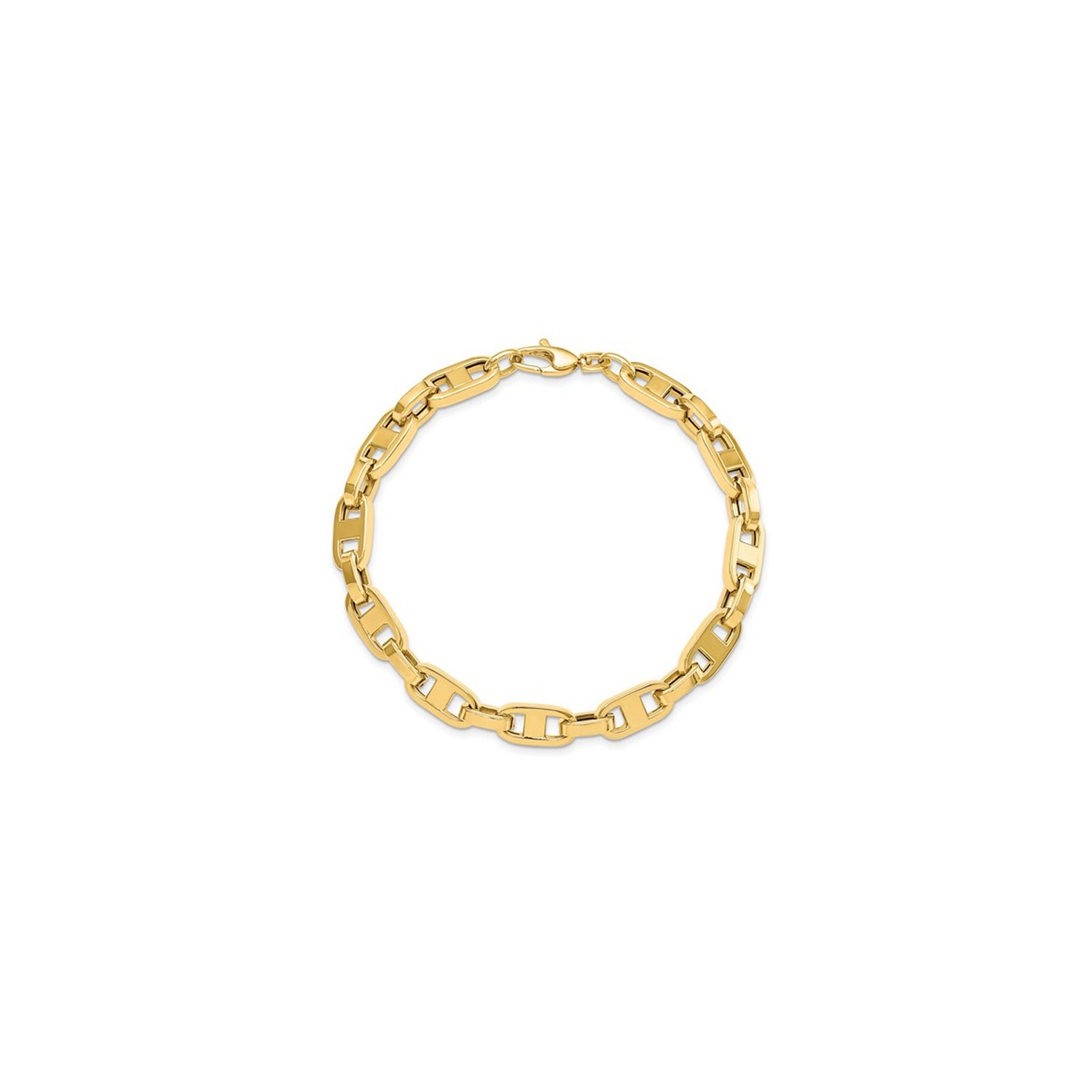 Bracelet de liaison pour hommes d'or jaune 14K 8,5 pouces