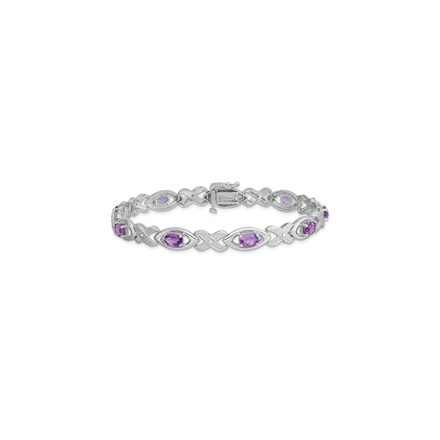 Bracelet infini en argent sterling avec améthyste 3.40 carats