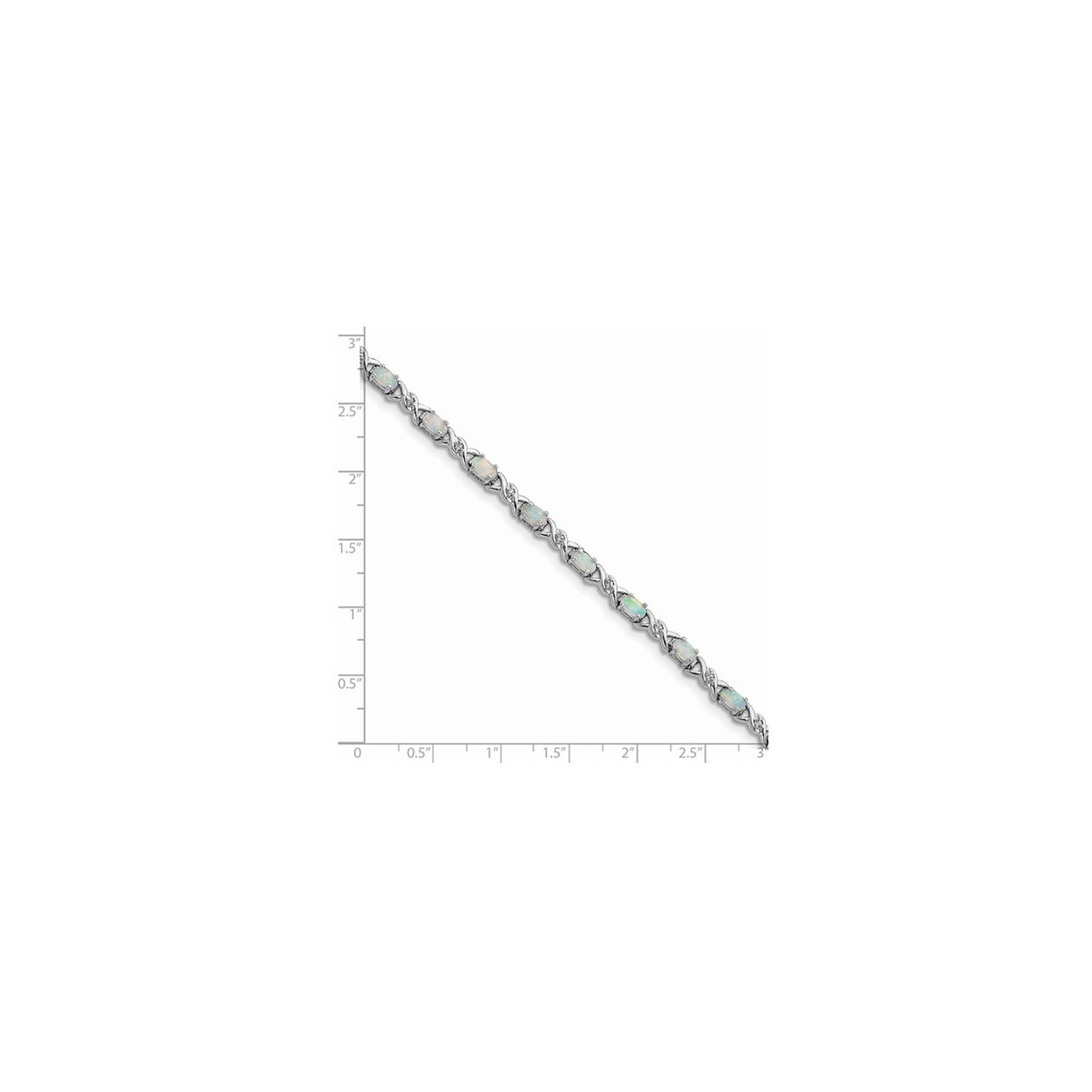 Bracelet XO opalin de laboratoire en argent sterling