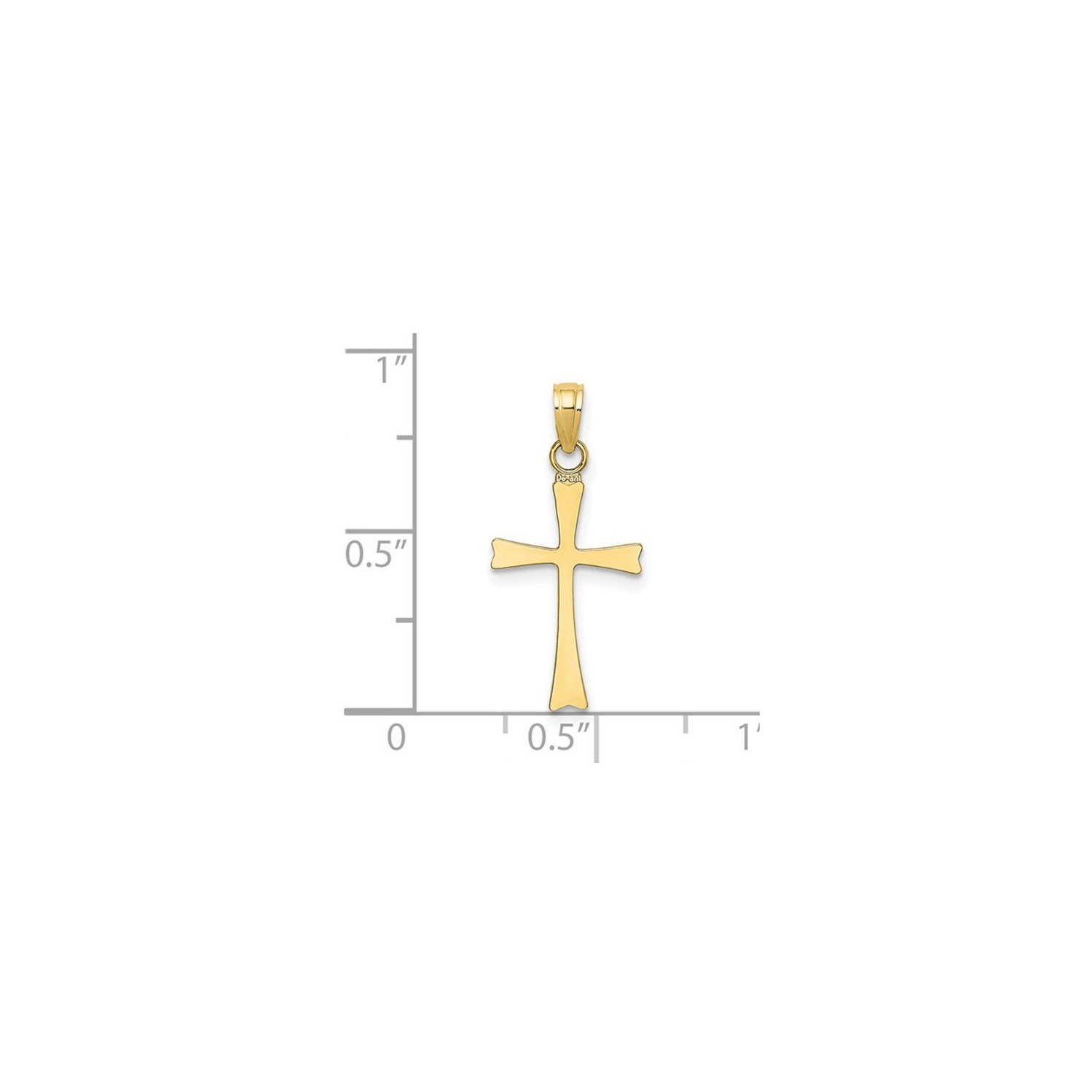 10K Yellow Gold Polished Cross Pendant Necklace with Chain