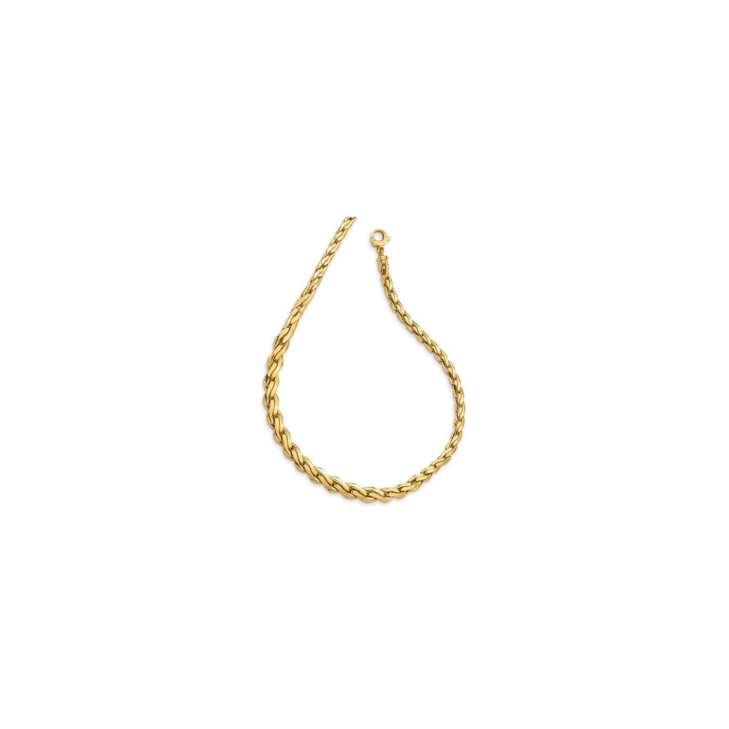 14K Yellow Gold Polished Graduated Fancy Link Necklace