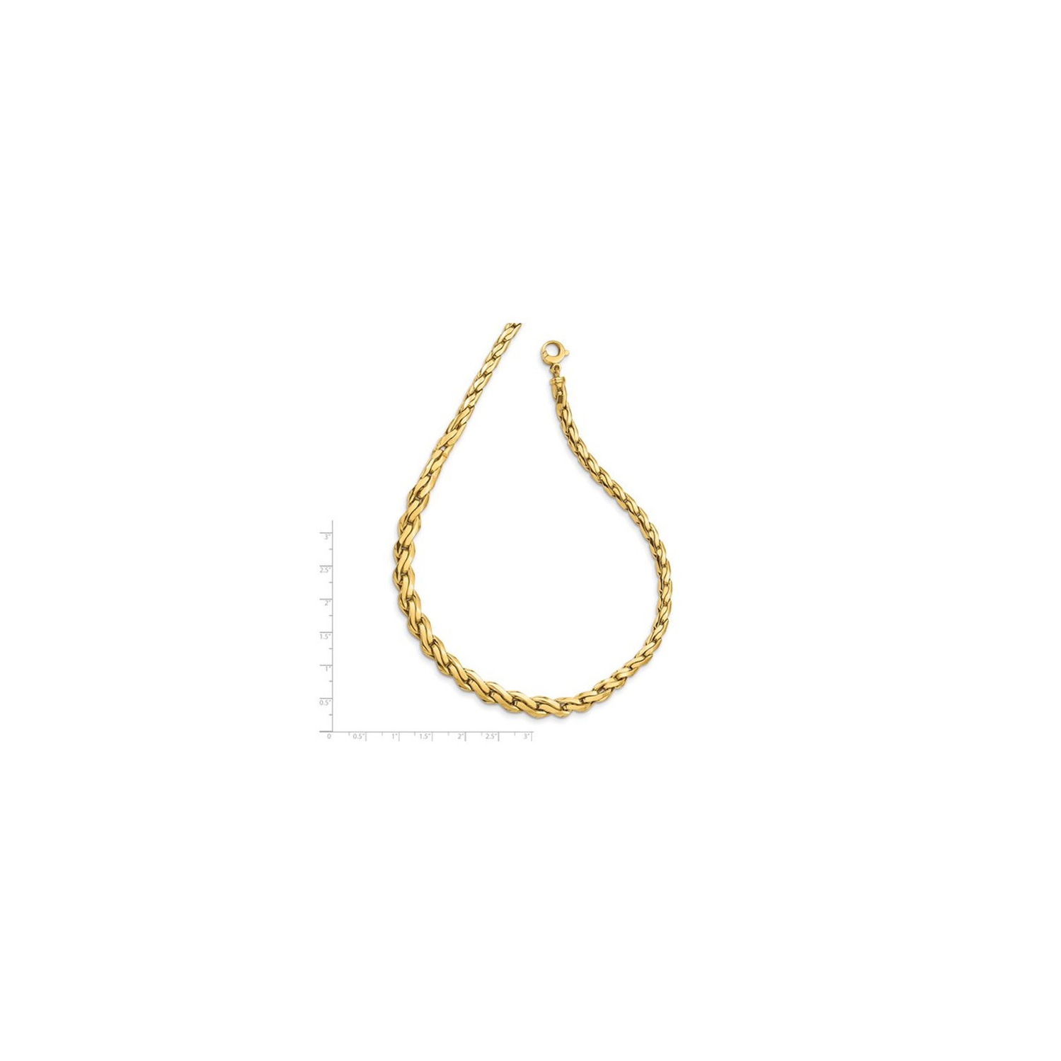 14K Yellow Gold Polished Graduated Fancy Link Necklace