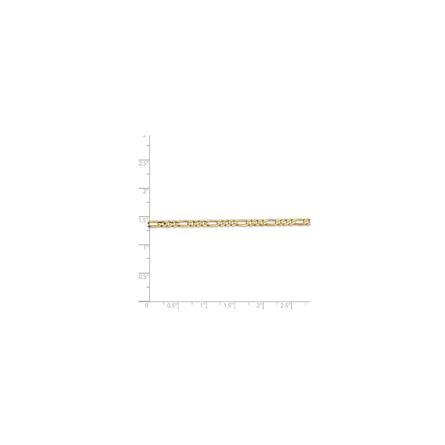 Collier concave de 3 mm, Figaro de 24 po en or jaune 14 ct