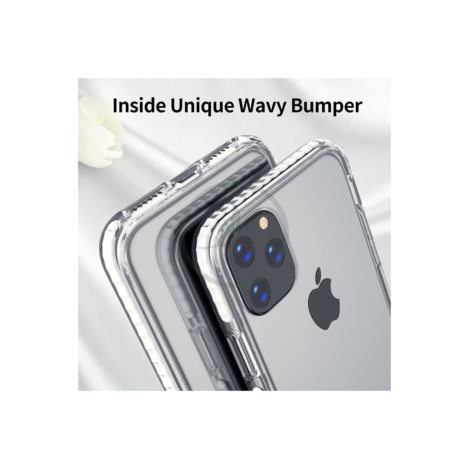 Juvenileway Protection Plus Series Designed with 3 Material Protection for Apple iPhone 11 Pro - White