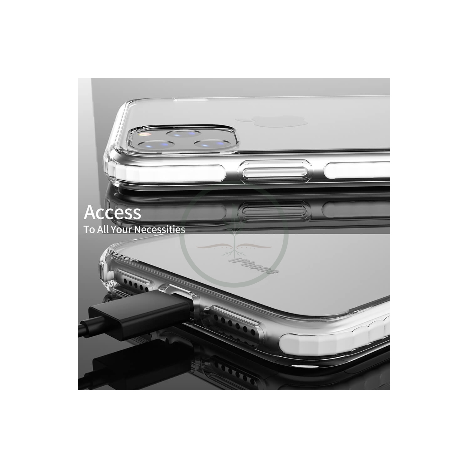 Juvenileway Protection Plus Series Designed with 3 Material Protection for Apple iPhone 11 Pro - White