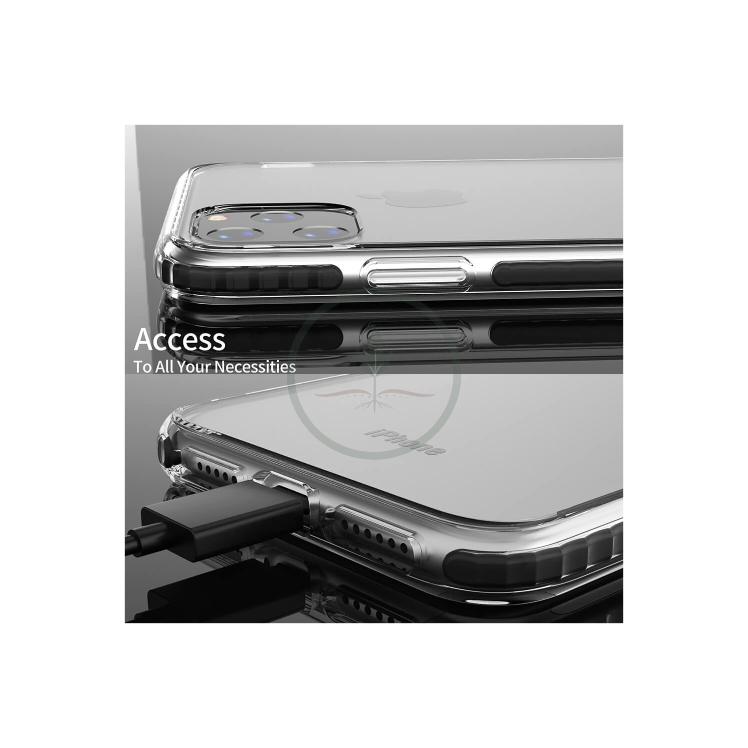 Juvenileway Protection Plus Series Designed with 3 Material Protection for Apple iPhone 11 Pro - Black