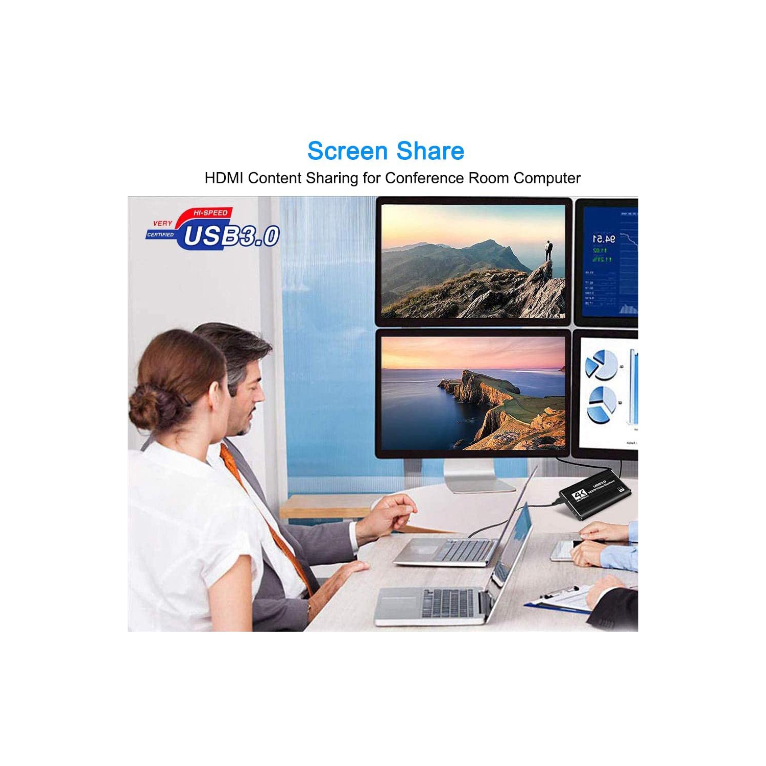 ISTAR Audio Video Capture Card,4K HDMI USB3.0 Capture Adapter 1080P 60fps Video Capture Device Portable Video Converter for Gaming Streaming Live