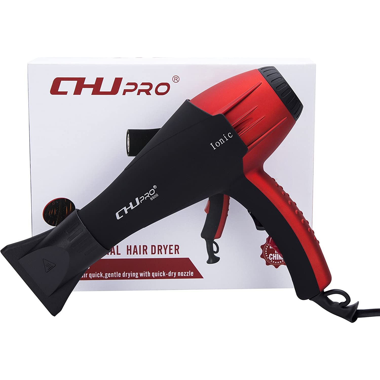 ISTAR Professional Ionic Salon Hair Dryer, 2100 Watt Powerful AC Motor Ceramic Tourmaline Ion Blow Dryer, Quiet Hair Dryers 2 Concentrator Nozzle