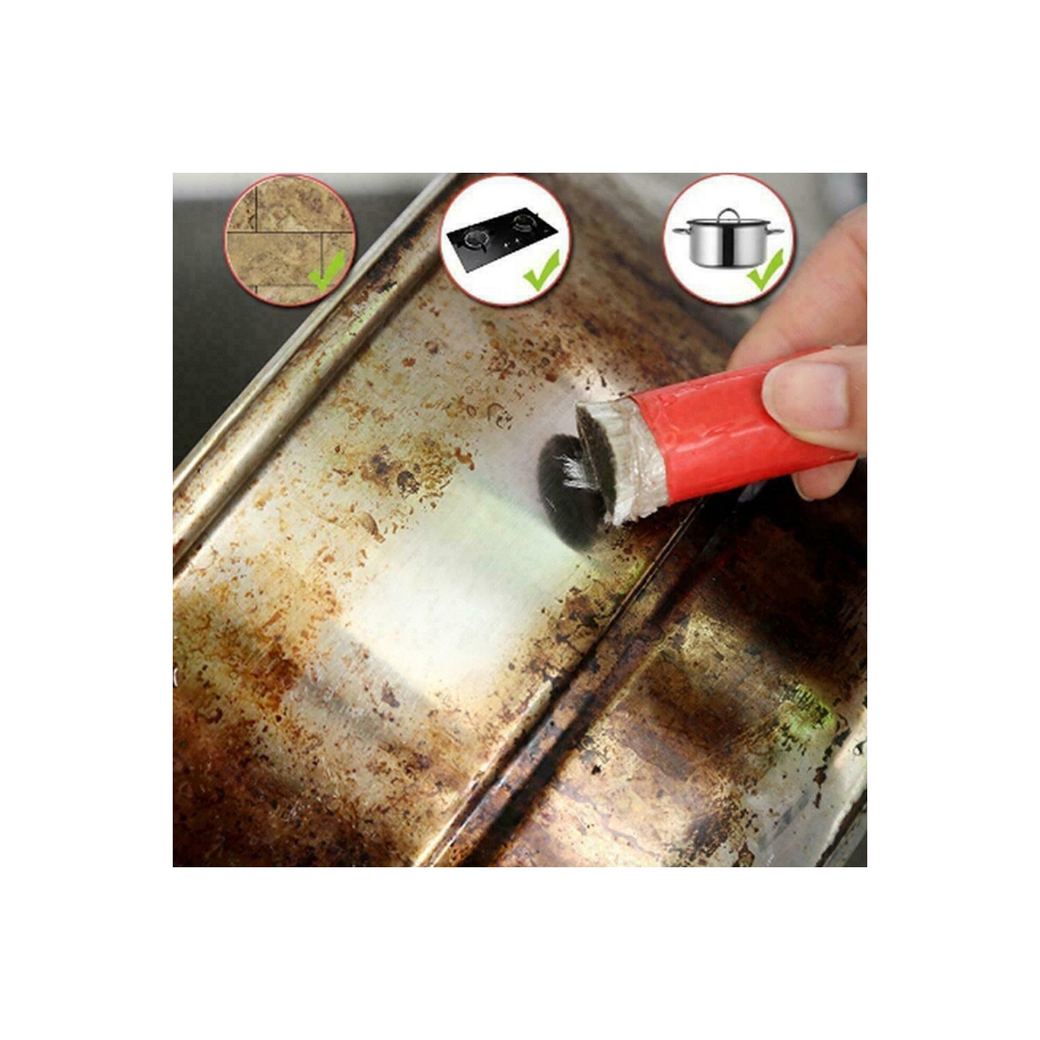 Brosse de nettoyage pour rouille en acier inoxydable 2 pièces Magic Decontamination Stick