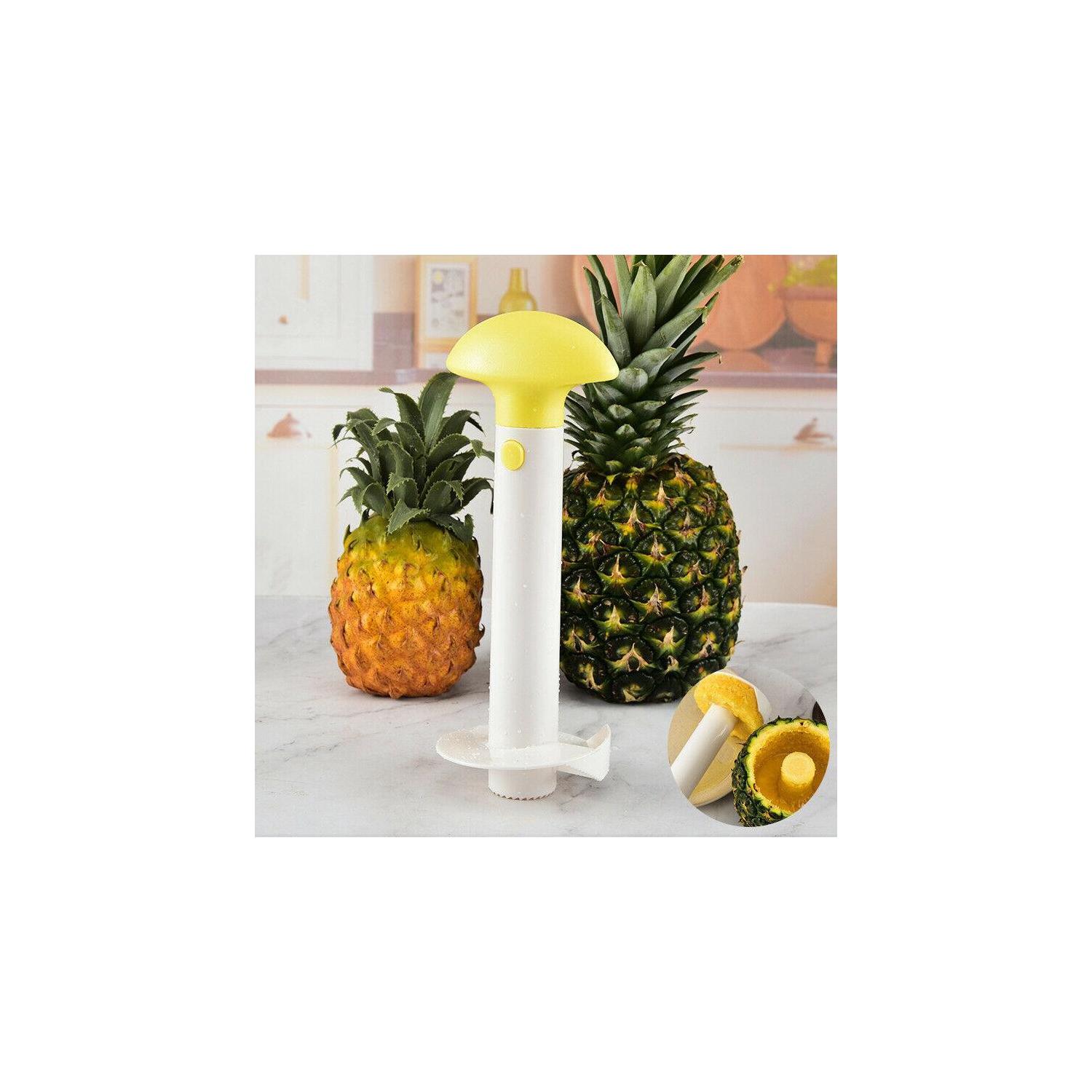Éplucheur à coupe-ananas et outil à trancher avec lame tranchante pour coupe-ananas en dés