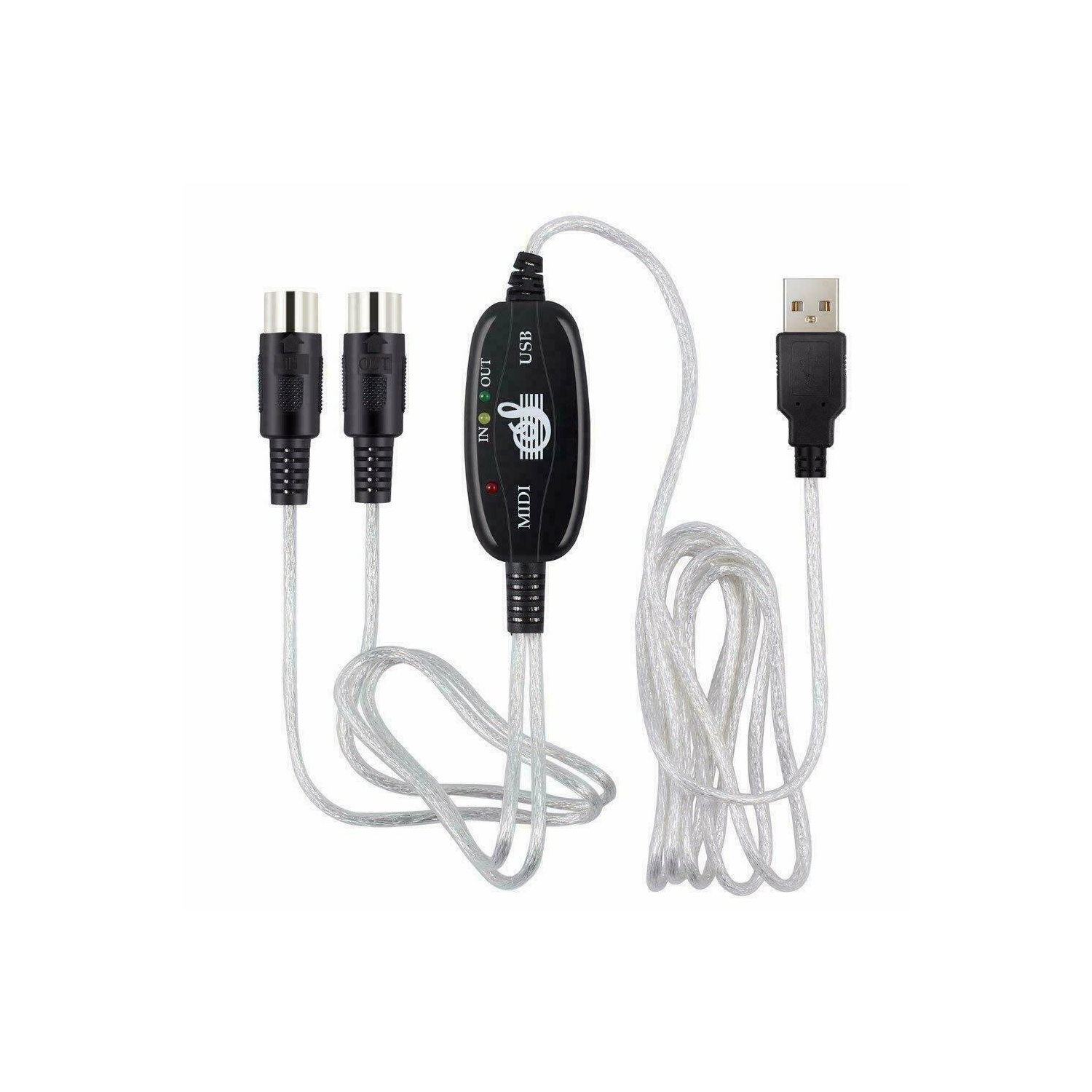 MIDI to USB Cable 5 Pin MIDI DIN USB Interface Adapter MIDI Converter For Mac PC