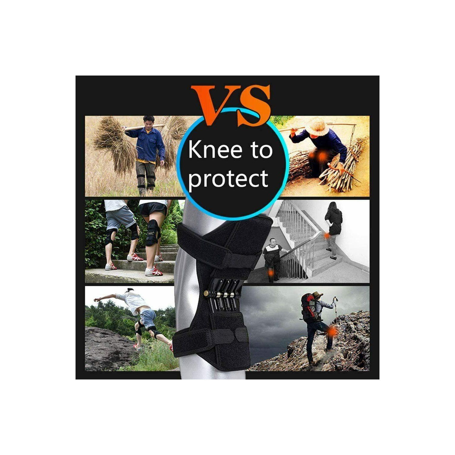 Coussins de soutien pour les jambes de force à ressorts Power Knee, barre stabilisatrice Rebound puissante