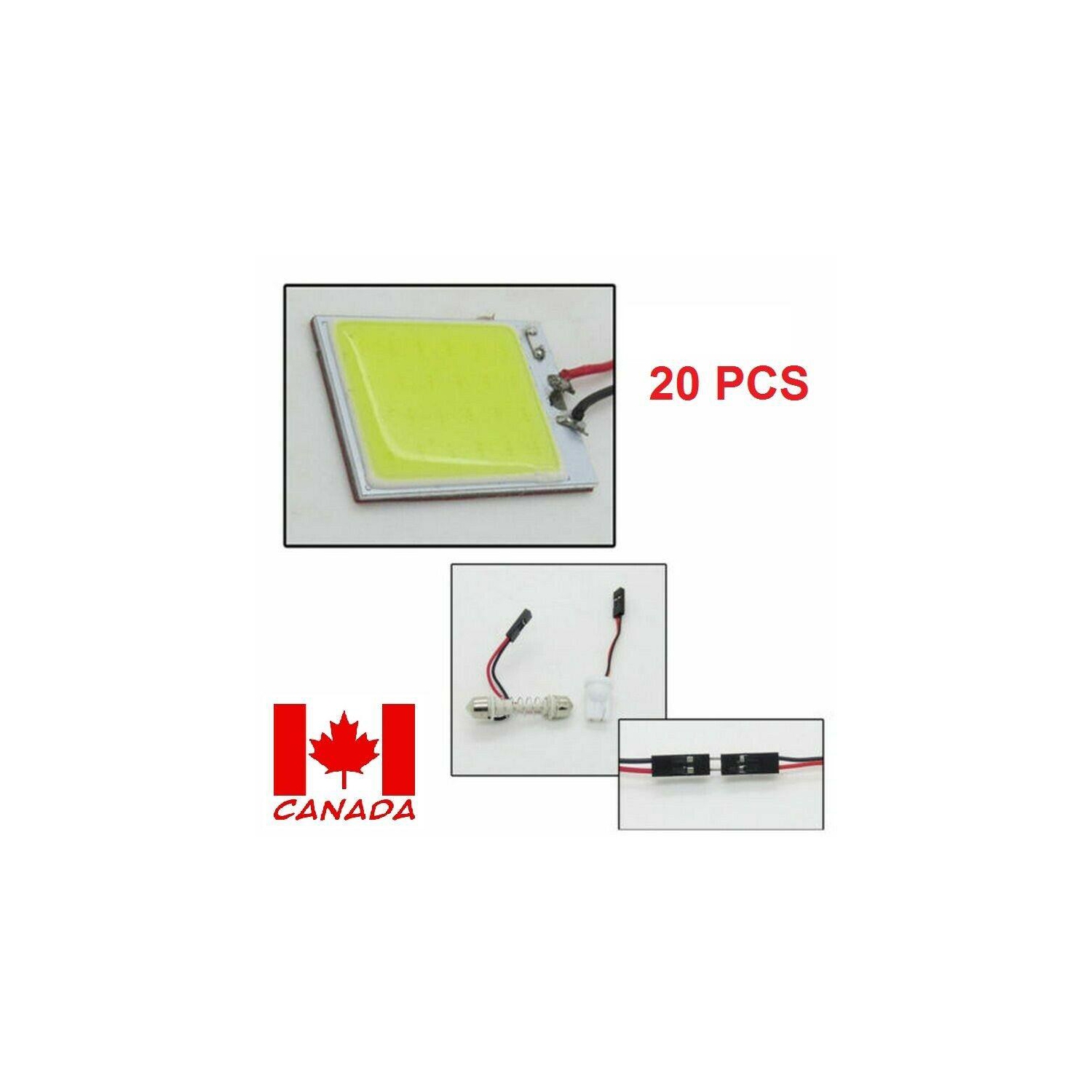 20PCS panneau blanc 48 DEL SMD panneau intérieur lumière dôme éclairage intérieur de voiture éclairage de plaque