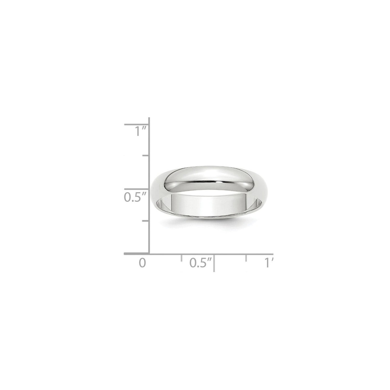 Ladies or Mens 14K White Gold 5mm Wedding Band Ring