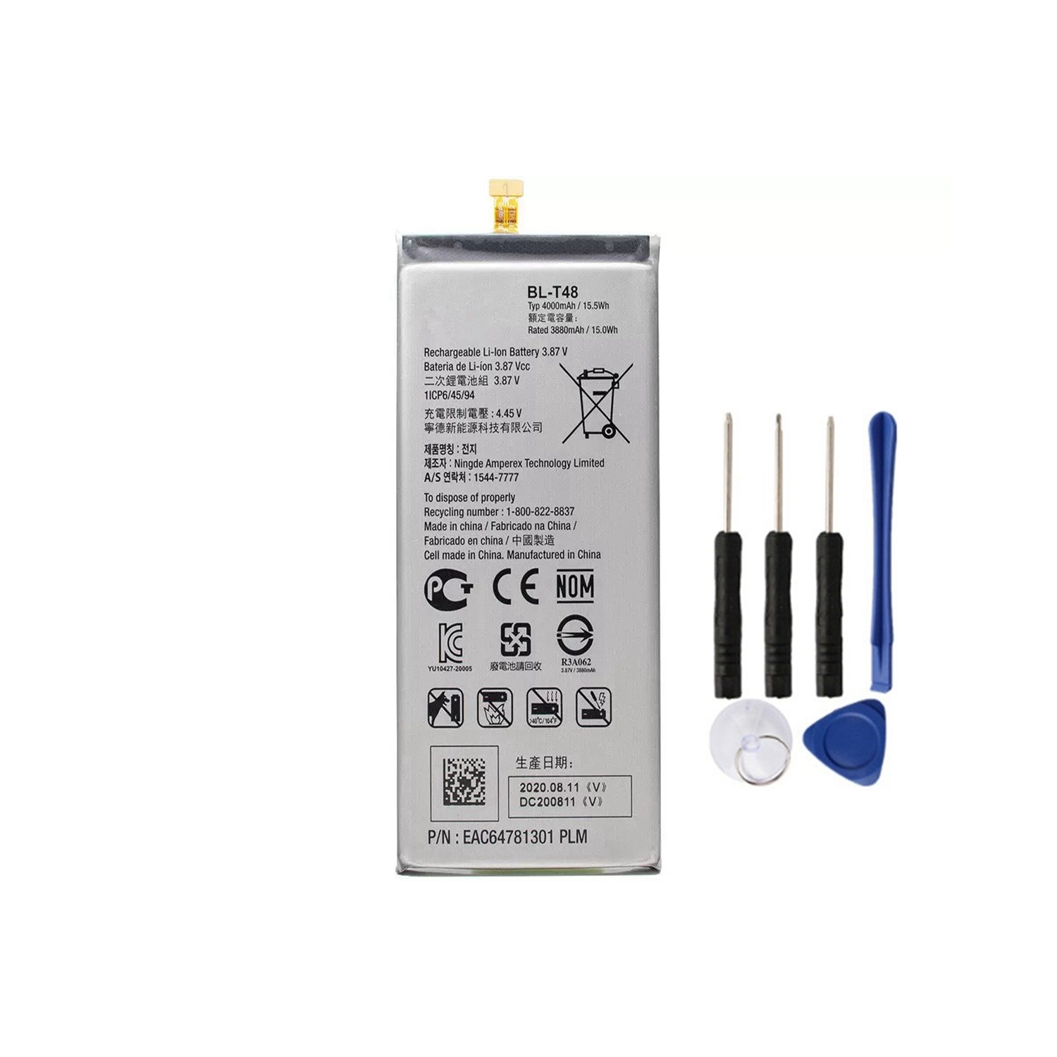 Replacement Battery & Repair Tools Compatible for LG Stylo 6, LM-Q730MM, BL-T48