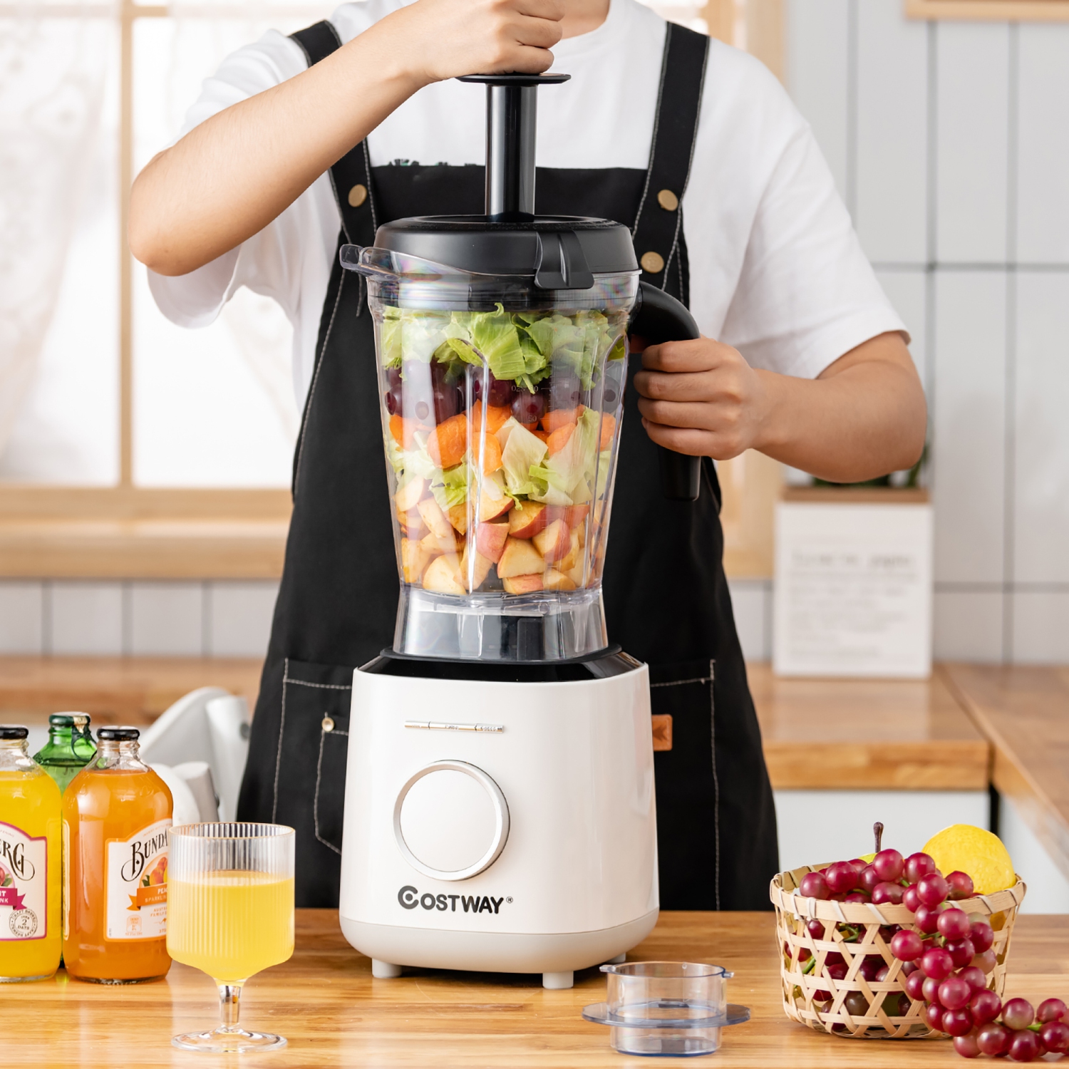 Costway 1500W Countertop Smoothies Blender 10 Speed w/ 6 Pre-Setting Programs